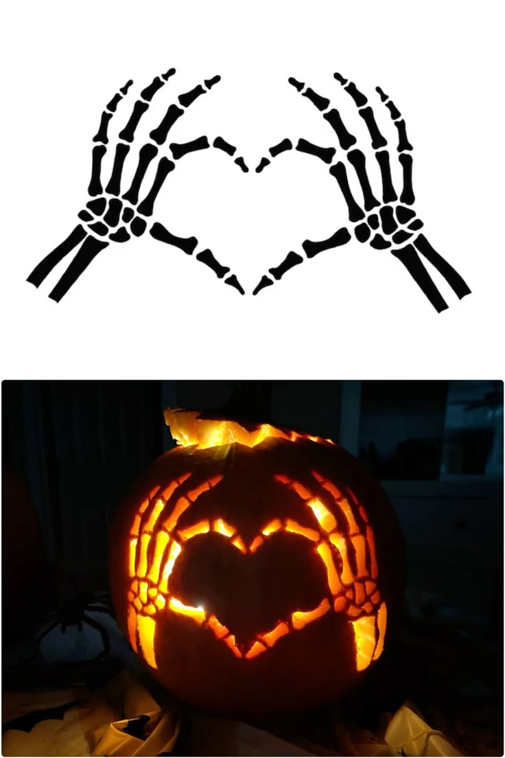 Heart Hands Pumpkin Carving pertaining to Printable Heart Pumpkin Stencil