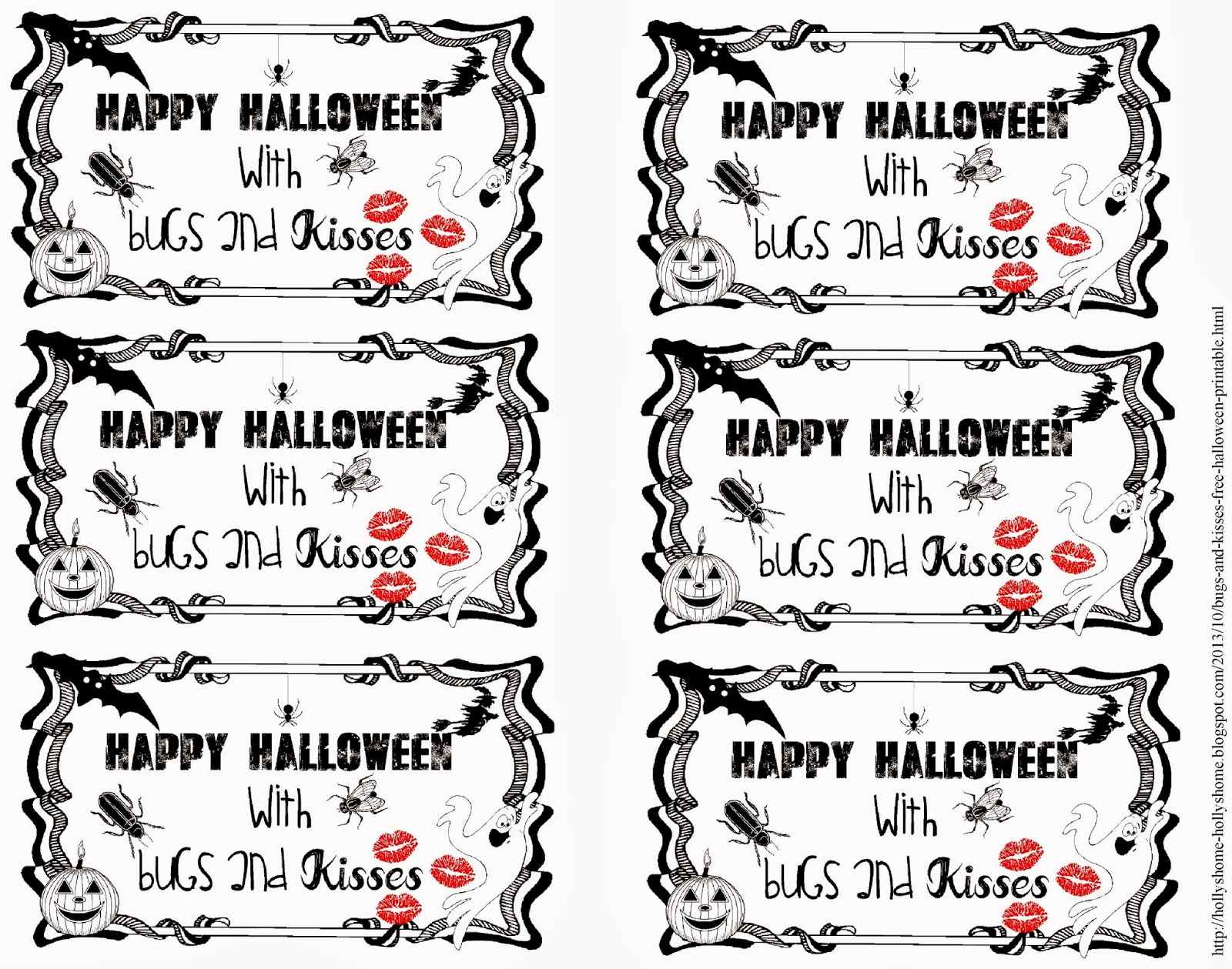 Hollyshome Family Life: Bugs And Kisses Gift Tags And Treat Bag for Bugs and Kisses Free Printable