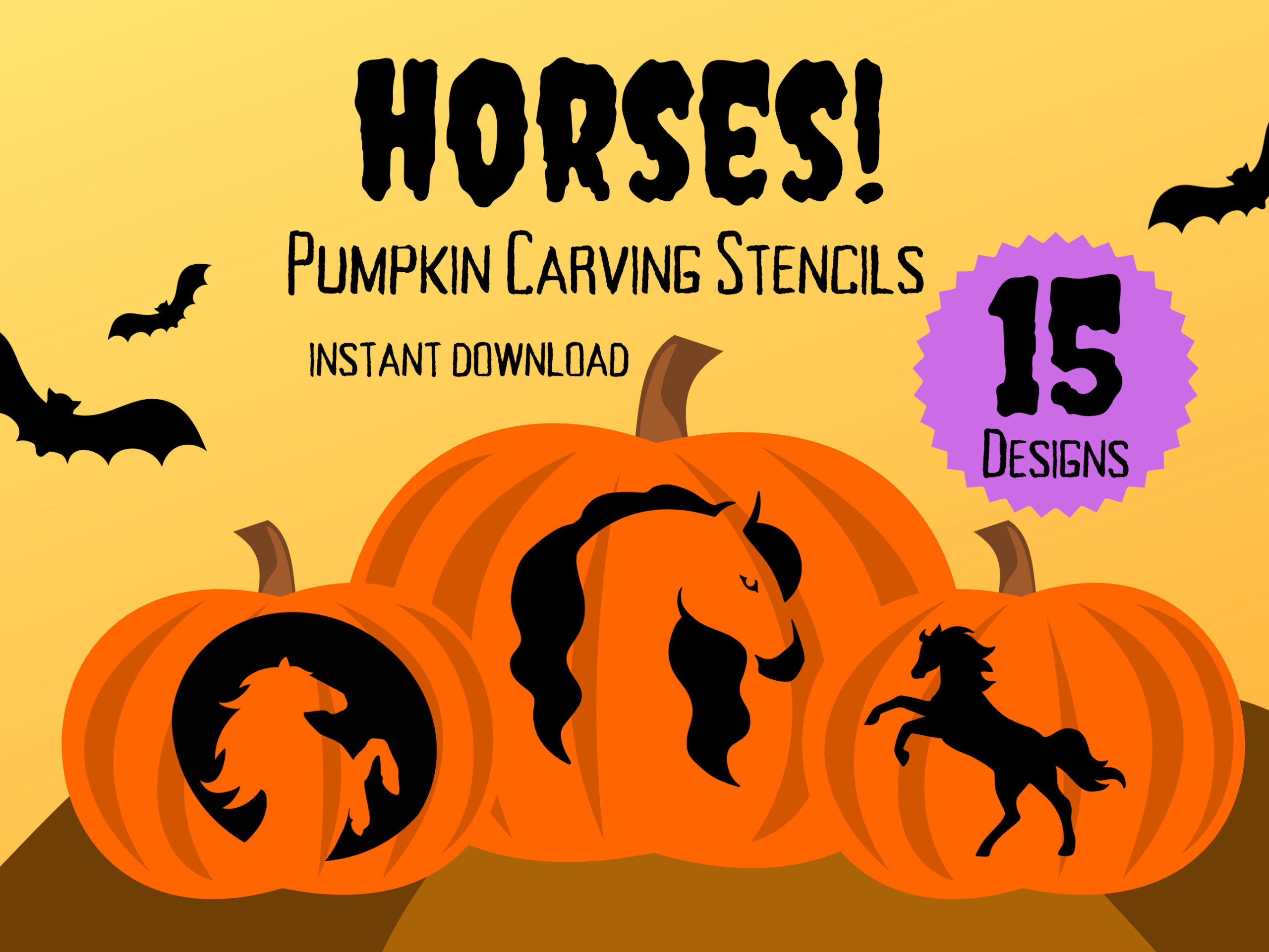 Horse Pumpkin Carving Stencils | 15 Unique Halloween Jack O for Horse Pumpkin Stencil Printable