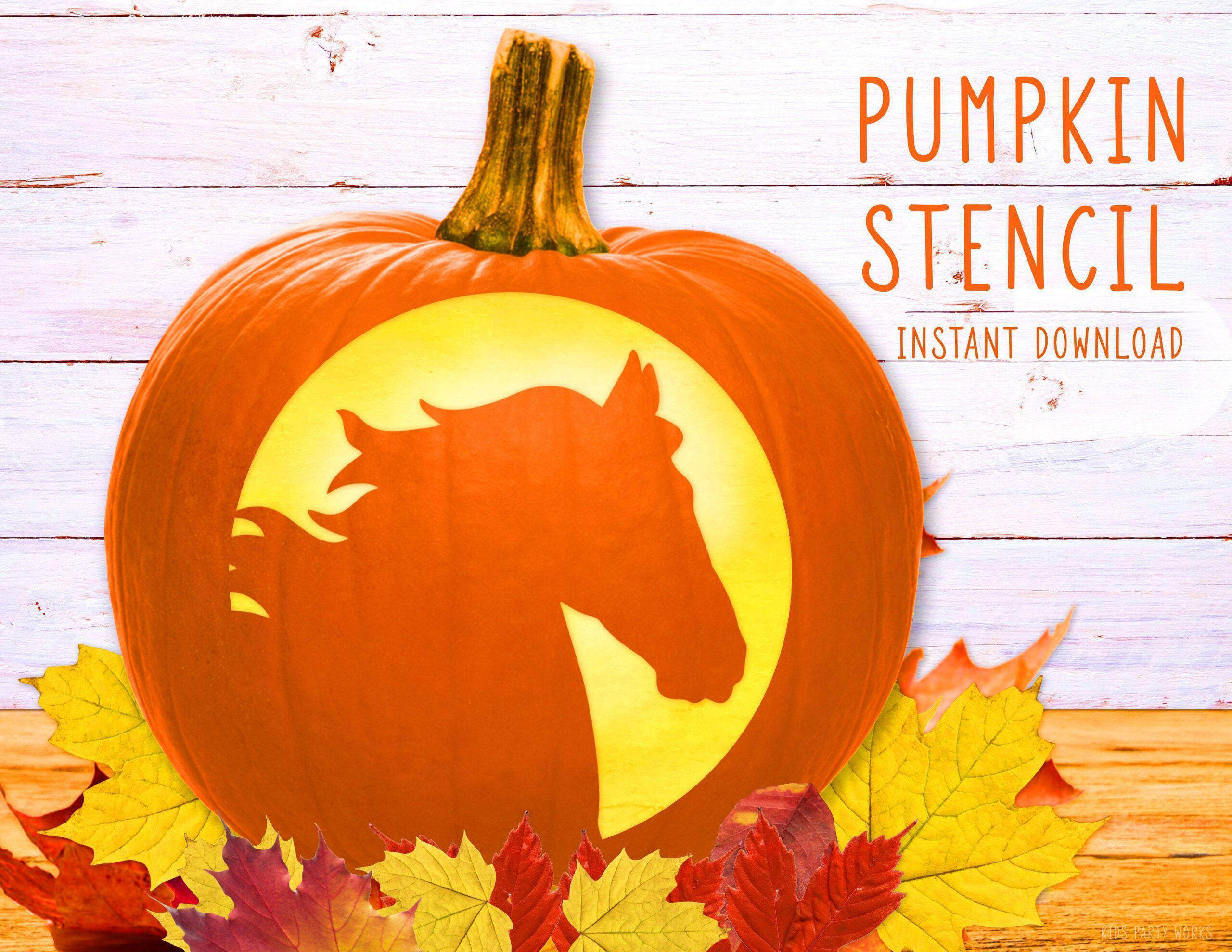 Horse Pumpkin Stencil, Pumpkin Carving Stencil, Printable Pumpkin with Printable Horse Pumpkin Stencil