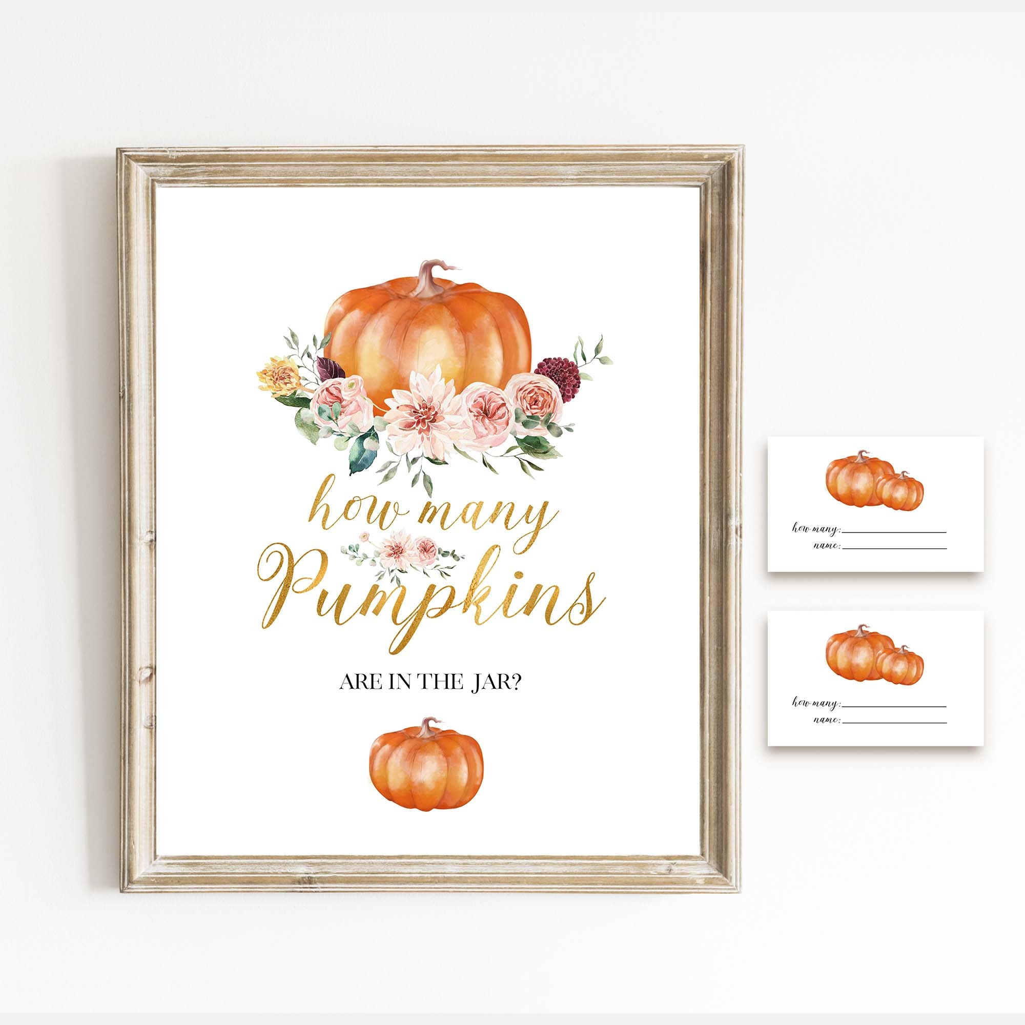 How Many Pumpkins Are In The Jar Fall Baby Shower Game Fall Bridal within Guess How Many Pumpkins Are In The Jar Free Printable