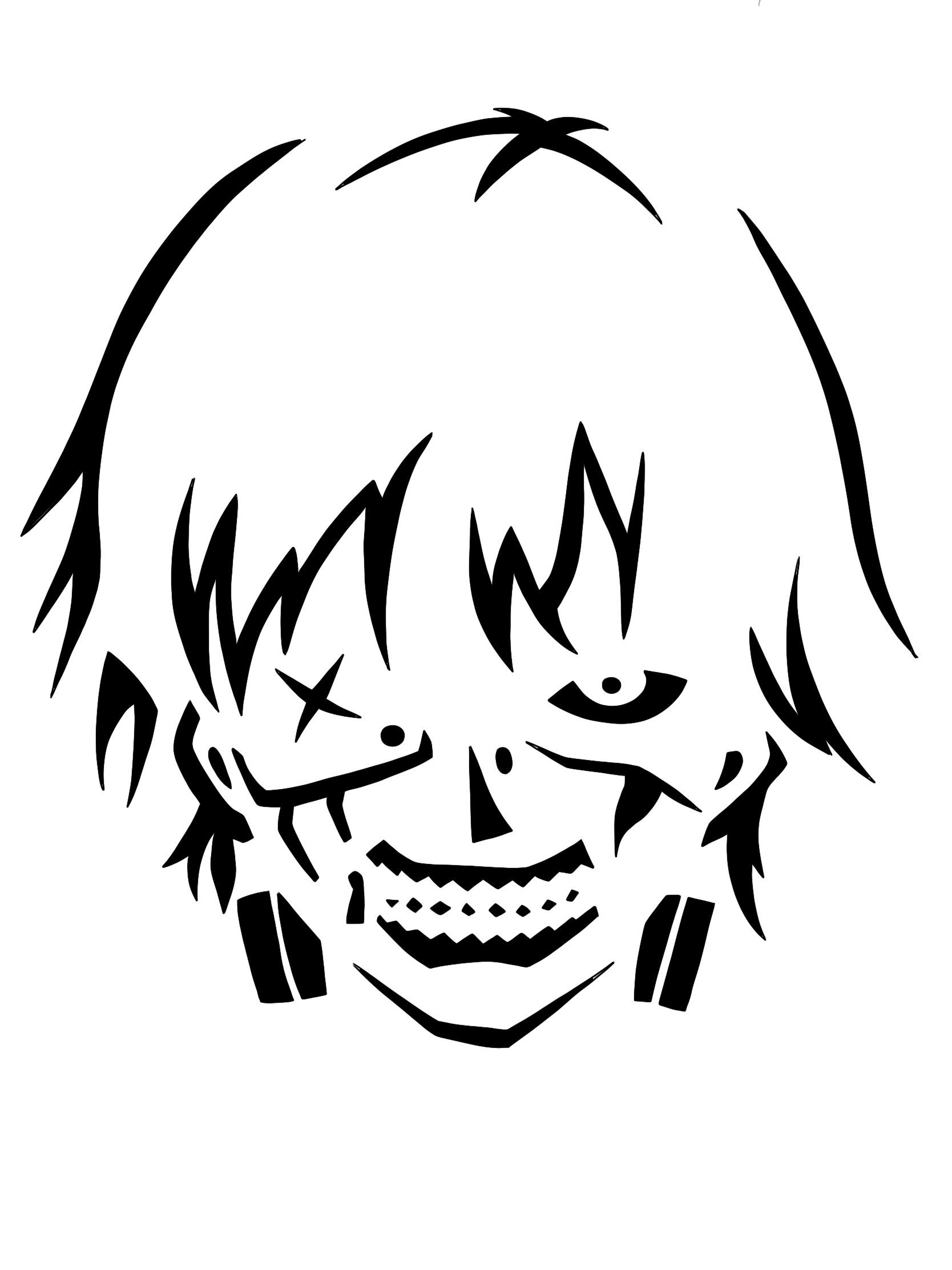 I Made My Brother A Kaneki Pumpkin Stencil And Thought I'D Share regarding Anime Pumpkin Stencils Printable