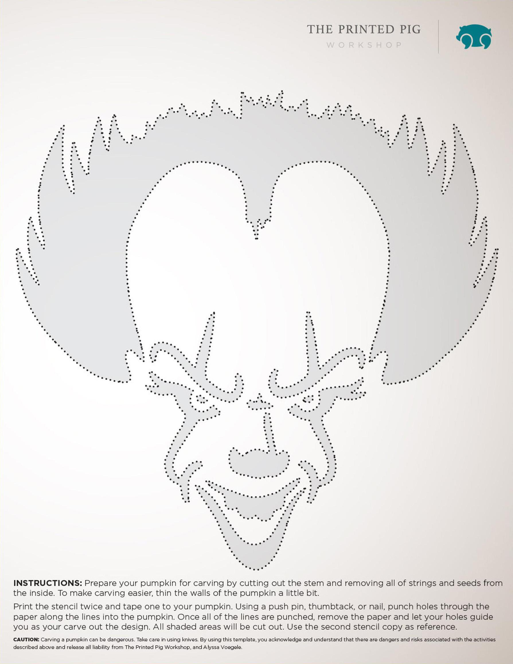 It: Pennywise (Free Pumpkin Stencil - Pumpkin Pattern - Pumpkin within Pennywise Pumpkin Stencil Printable