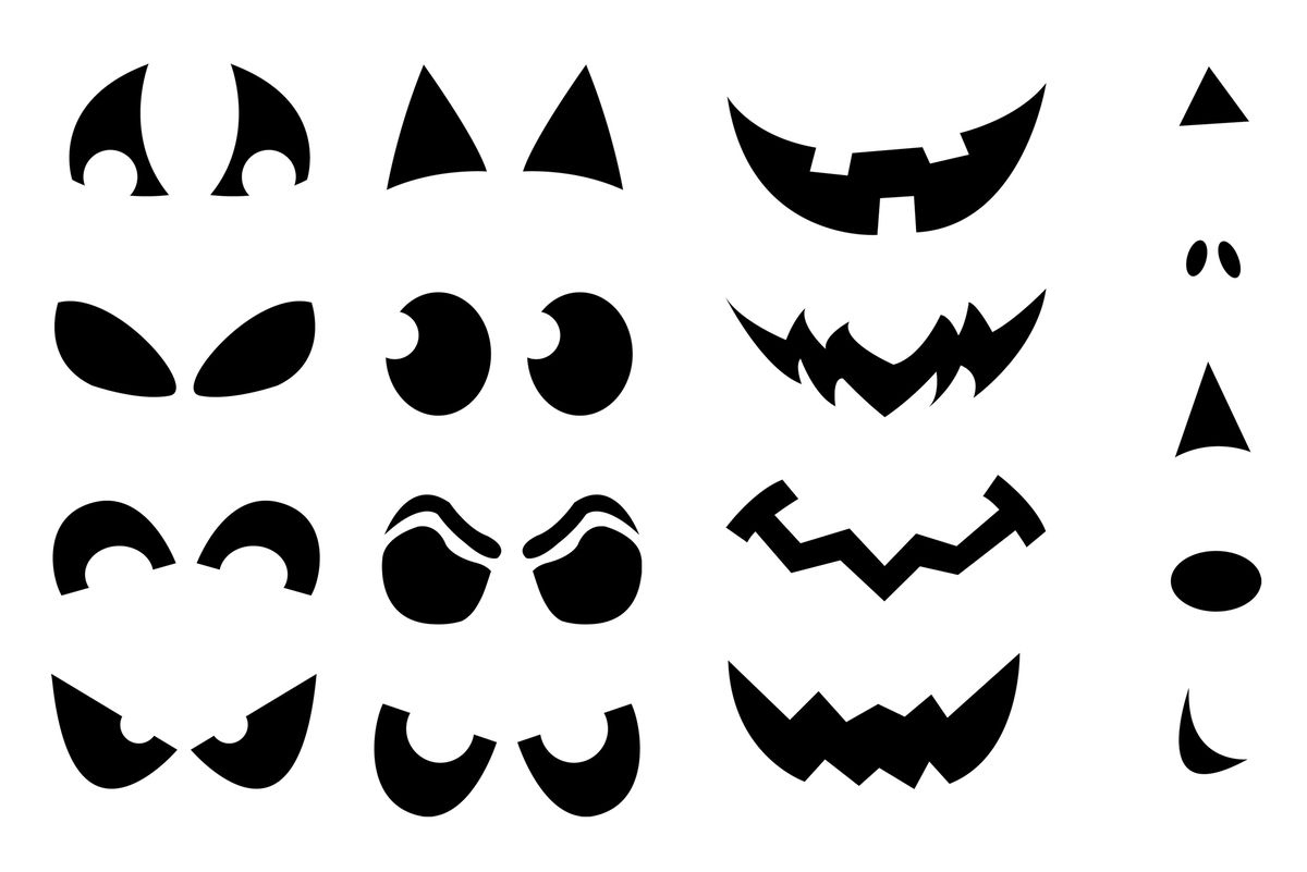 Jack-O'-Lantern Shirt Stencils - Craftbuds pertaining to Printable Pumpkin Eyes And Mouth