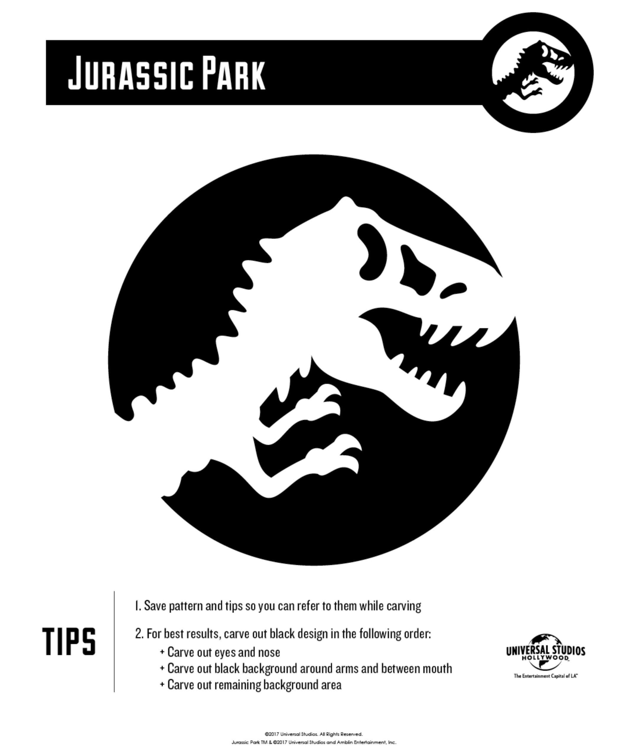 Jurassic Park / Dinosaur (Pumpkin Stencil - Pumpkin Pattern throughout Dinosaur Pumpkin Carving Printable