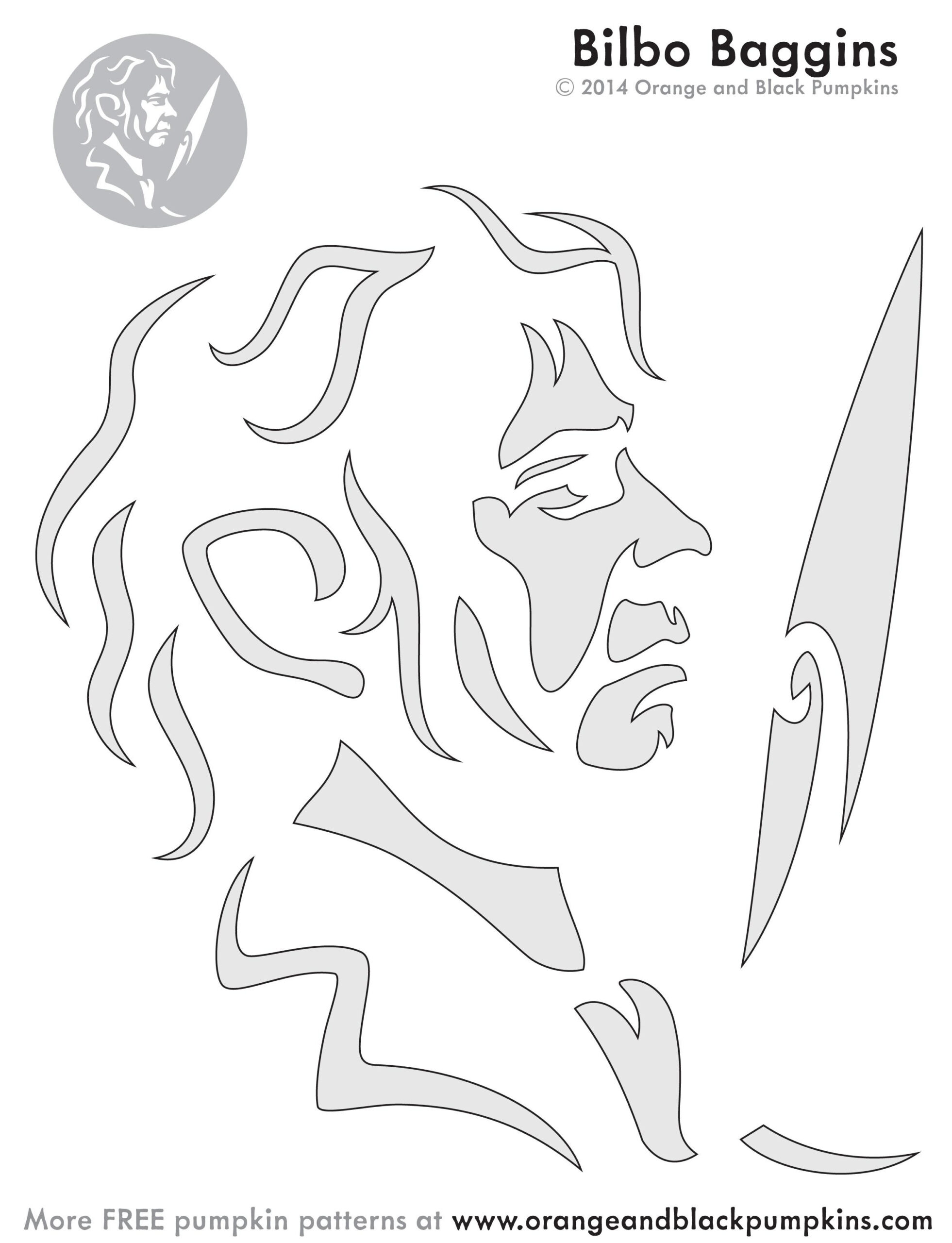 Lord Of The Rings: Bilbo Baggins - Hobbit (Free Pumpkin Stencil throughout Lord Of The Rings Pumpkin Stencils Free Printable