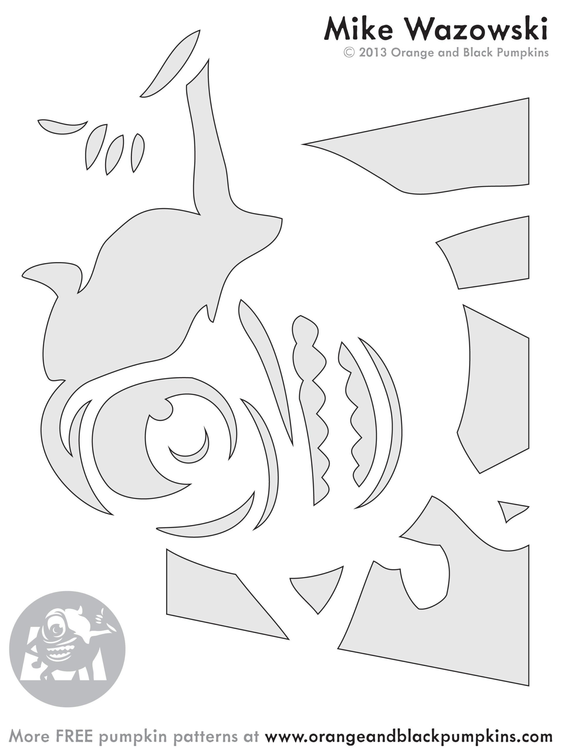 Monsters Inc: Mike Wazowski (Free Pumpkin Stencil - Pumpkin within Printable Mike Wazowski Pumpkin Stencil