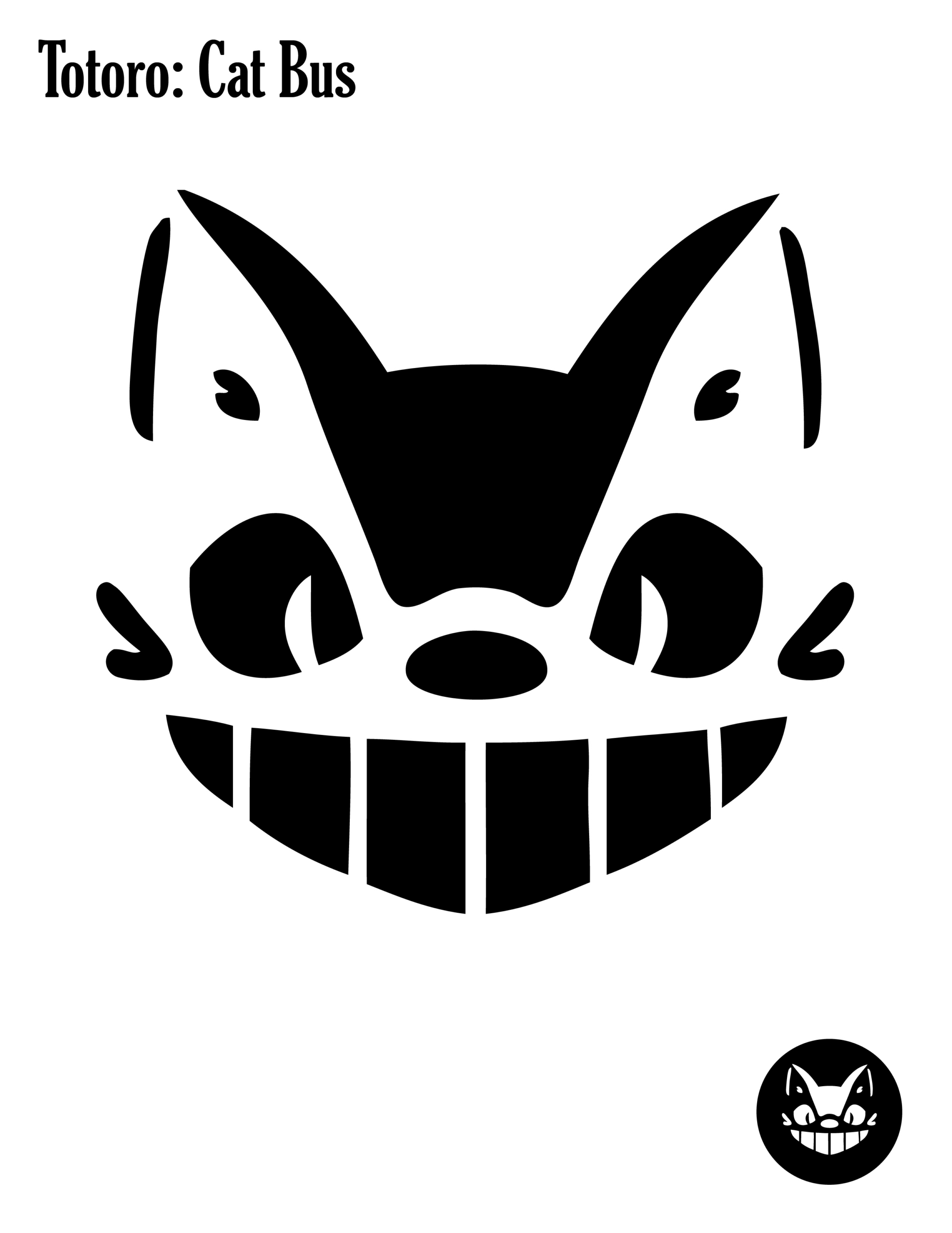 My Neighbor Totoro: Cat Bus (Free Pumpkin Stencil - Pumpkin within Printable Studio Ghibli Pumpkin Stencil