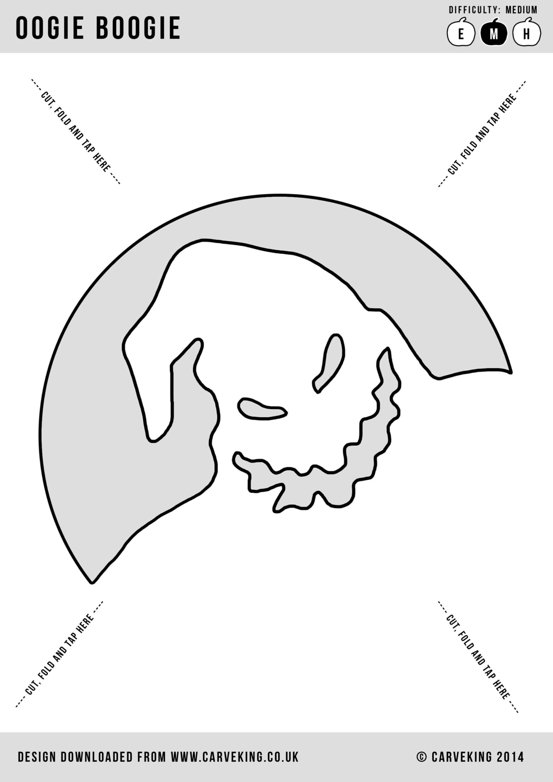 Nightmare Before Christmas: Oogie Boogie (Pumpkin Stencil pertaining to Printable Oogie Boogie Pumpkin Stencil