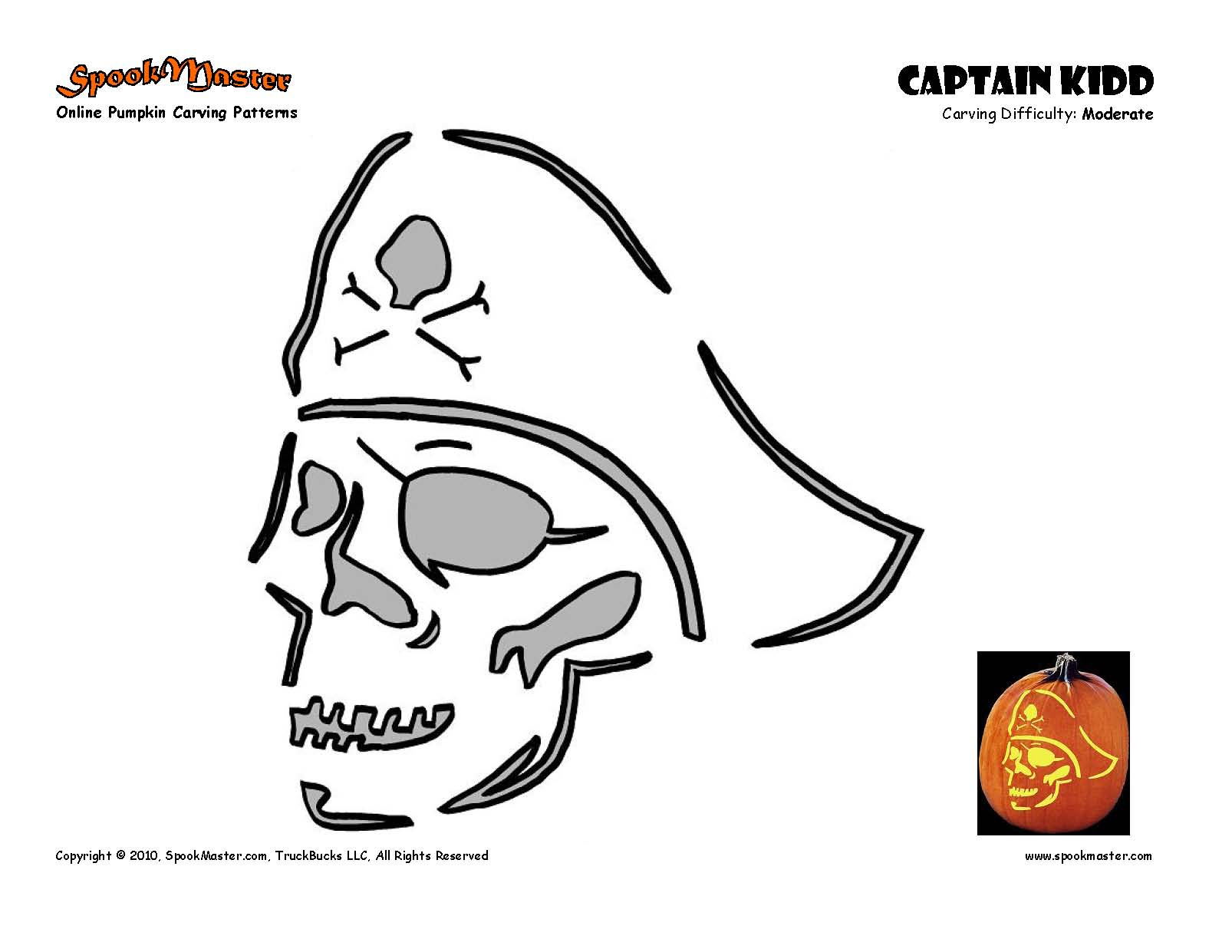 Pirate Skeleton (Pumpkin Stencil - Pumpkin Pattern - Pumpkin for Pirate Pumpkin Stencil Printable