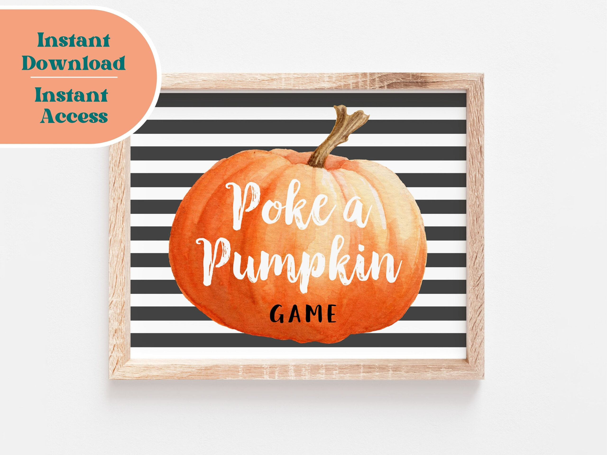 Poke A Pumpkin Game Sign - Printable Party Game Sign, Fall Party pertaining to Poke A Pumpkin Printable