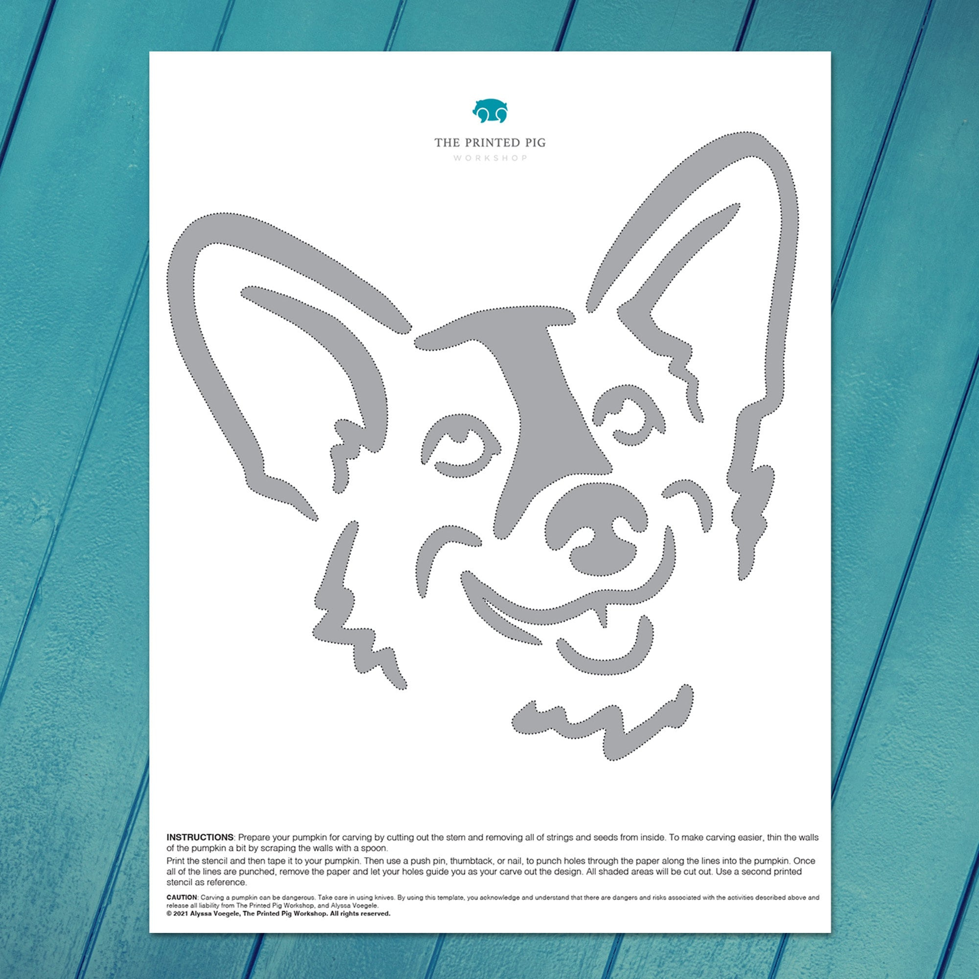 Printable Pumpkin Carving Pattern: Corgi - Etsy inside Corgi Pumpkin Stencil Printable
