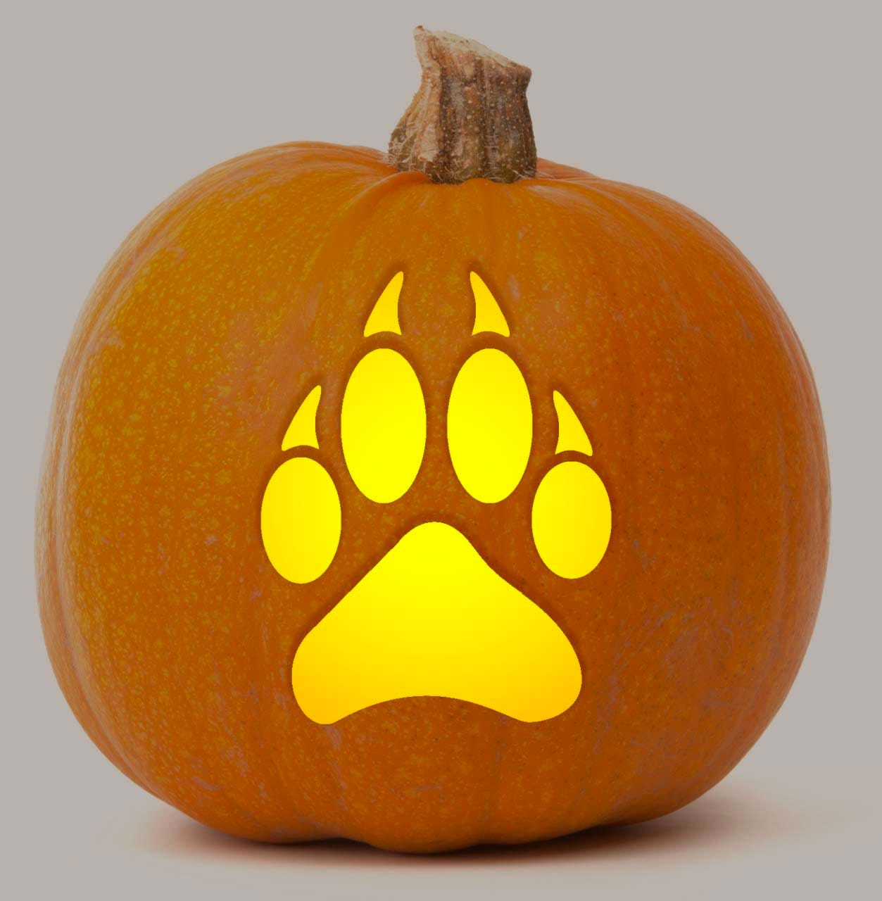 Printable Pumpkin Stencil For Carving - Wolf Paw Silhouette - Fun inside Printable Paw Print Pumpkin Stencil