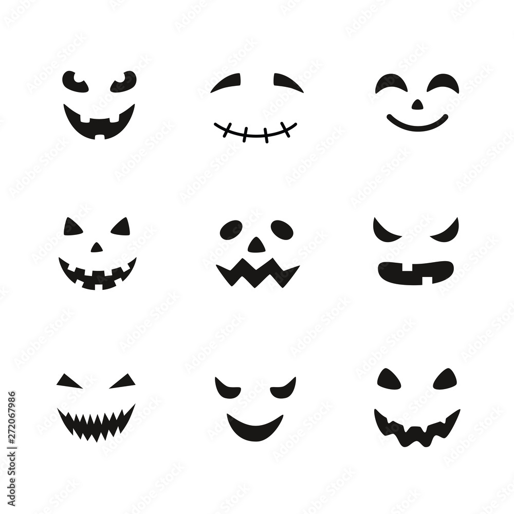 Pumpkin Outline With Eyes And Mouth For Halloween Isolated On intended for Printable Pumpkin Eyes And Mouth