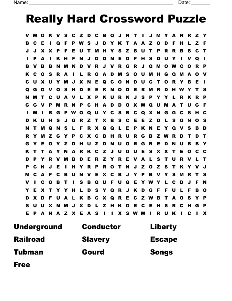 Really Hard Crossword Puzzle Word Search - Wordmint within Crossword Puzzles Printable Hard