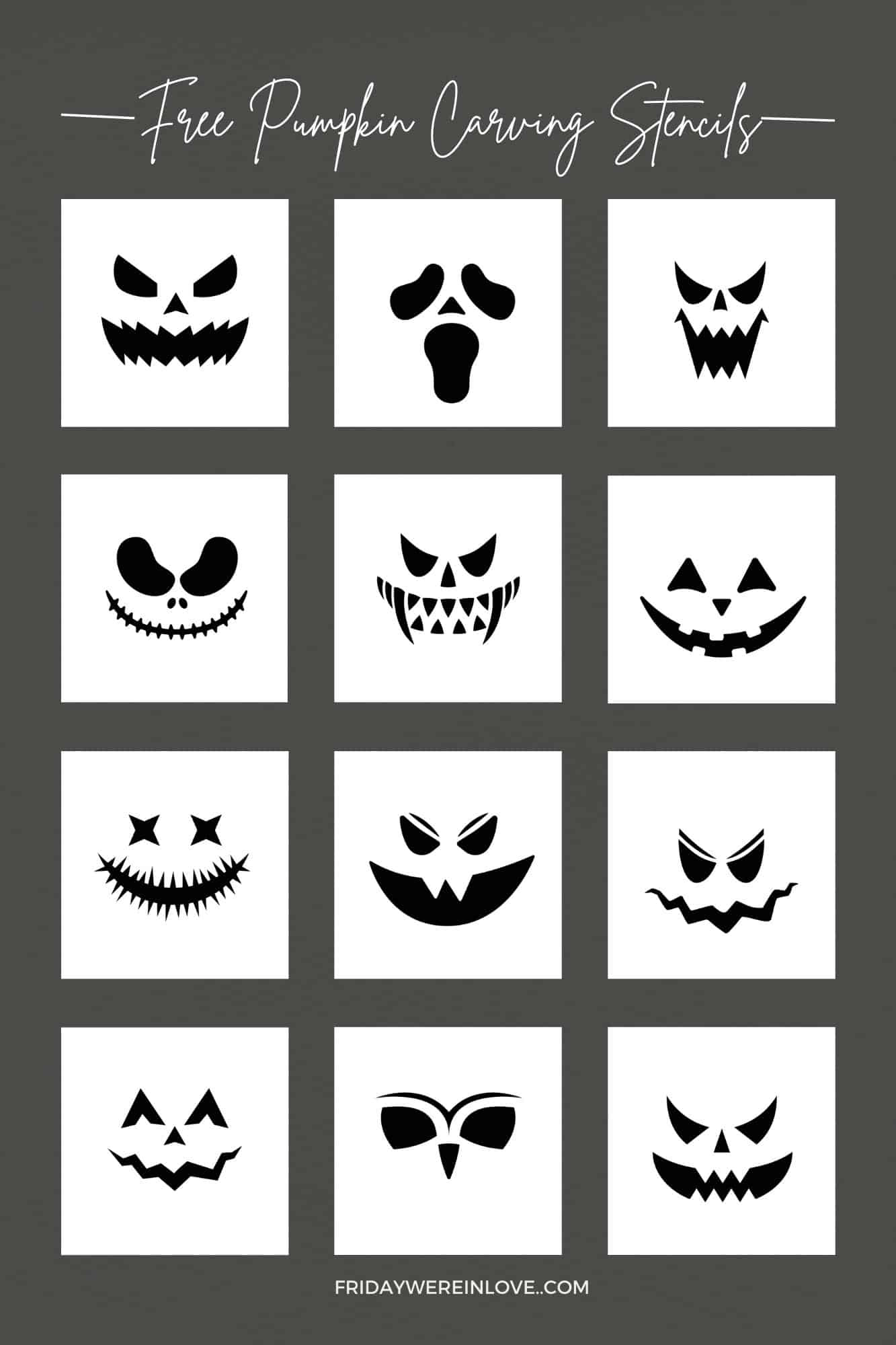 Scary Pumpkin Stencils: Free Printable! - Friday We'Re In Love inside Pumpkin Masters Printable Stencils