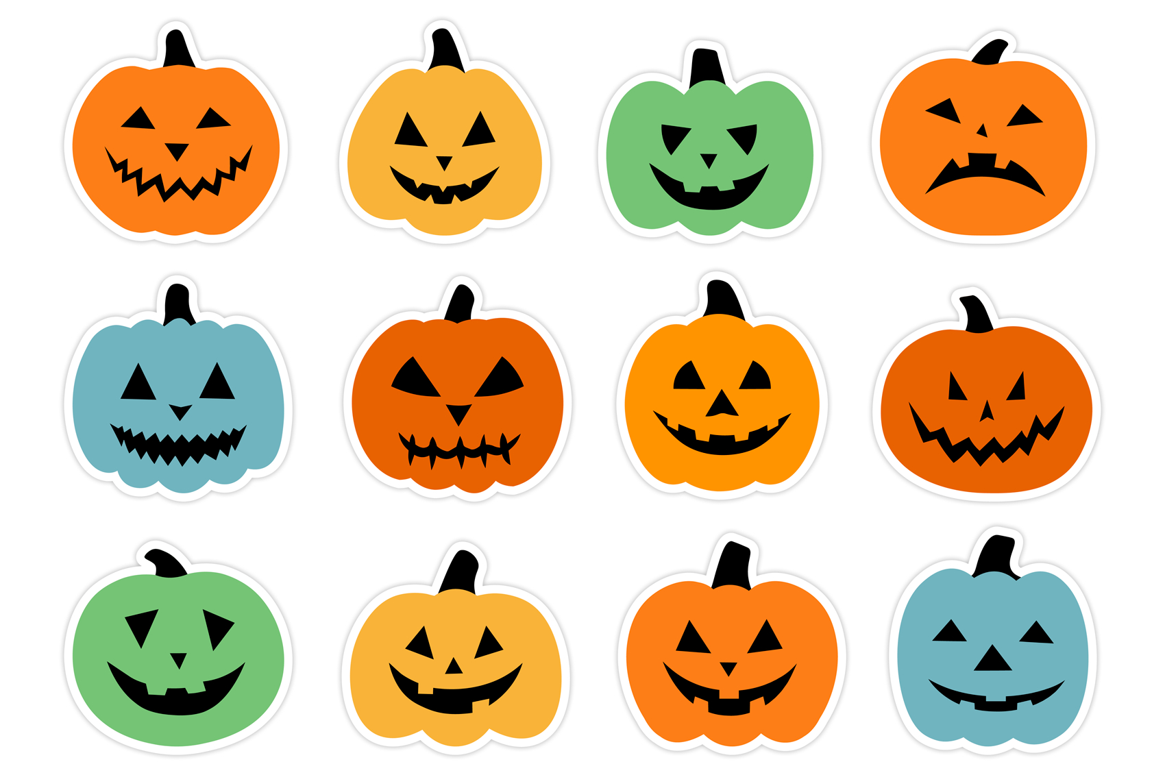 Scary Pumpkin Stickers. Halloween Pumpkin Stickers Printable regarding Printable Halloween Pumpkin Pictures