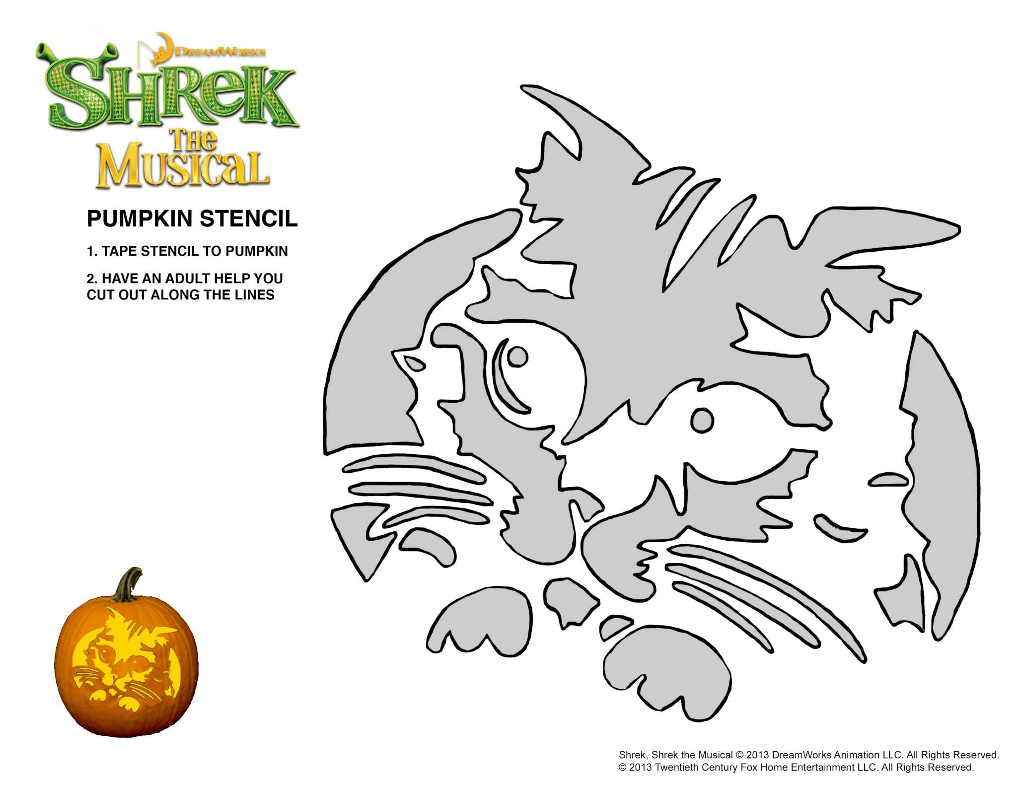 Shrek: Puss In Boots (Free Pumpkin Stencil - Pumpkin Pattern in Shrek Pumpkin Stencil Printable