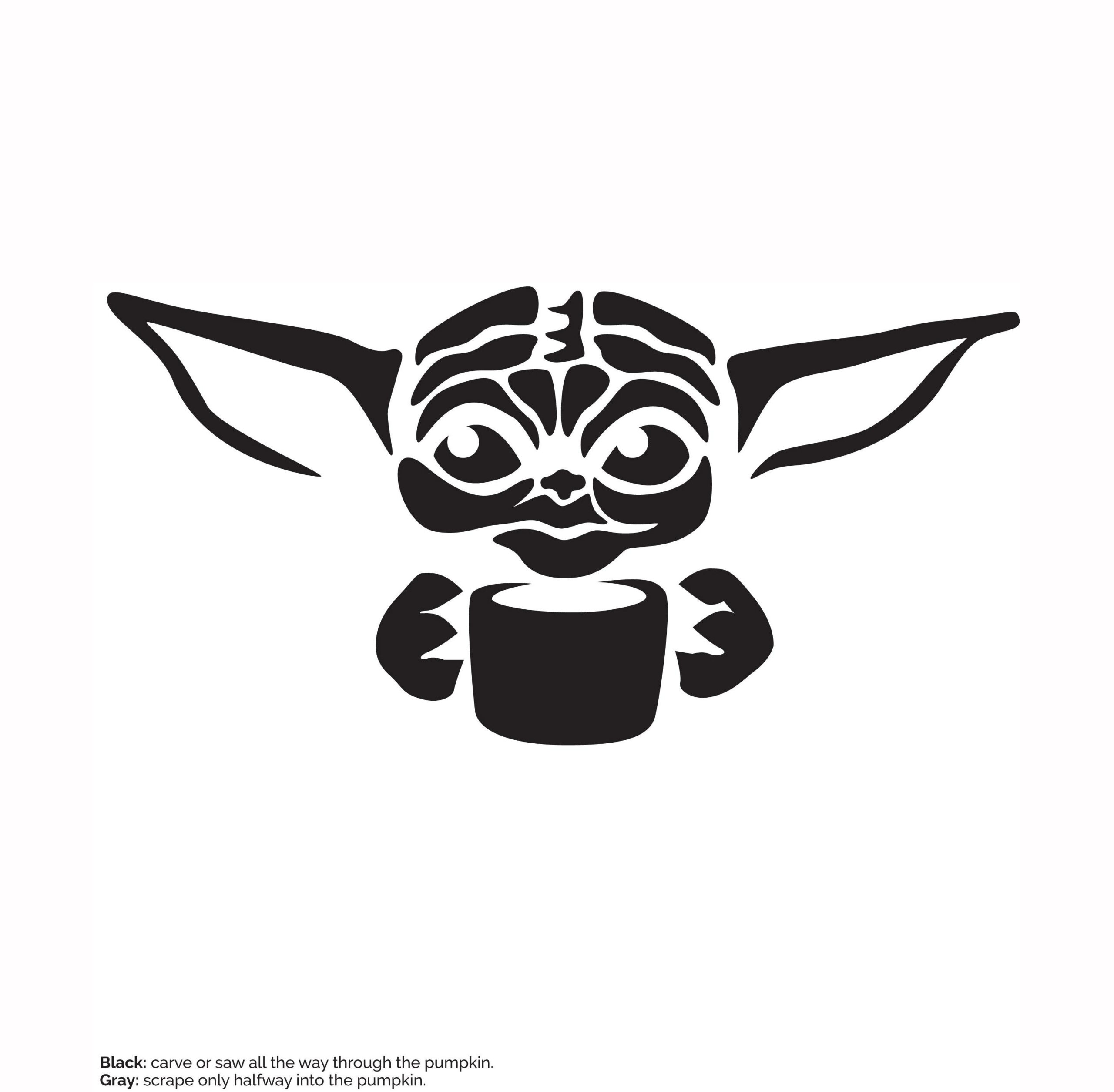 Star Wars: Mandalorian: Baby Yoda (Free Pumpkin Stencil - Pumpkin regarding Printable Yoda Pumpkin Stencil