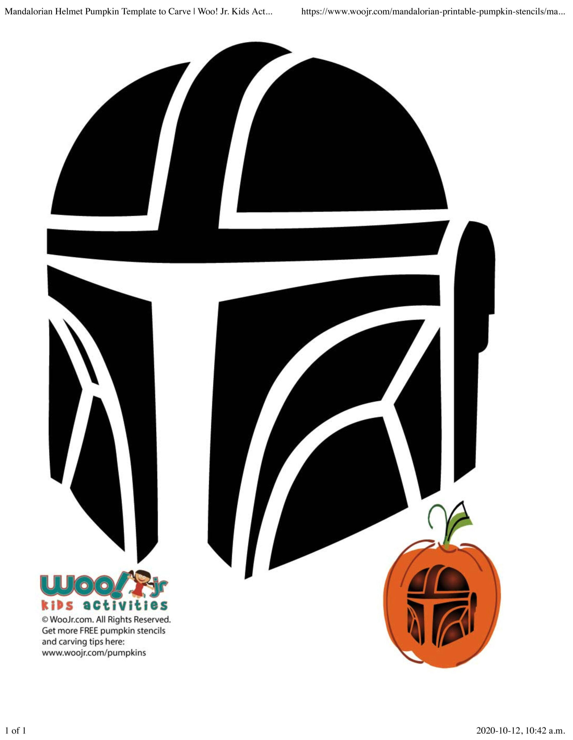 Star Wars: Mandalorian (Free Pumpkin Stencil - Pumpkin Pattern with regard to Star Wars Pumpkin Carving Patterns Printable