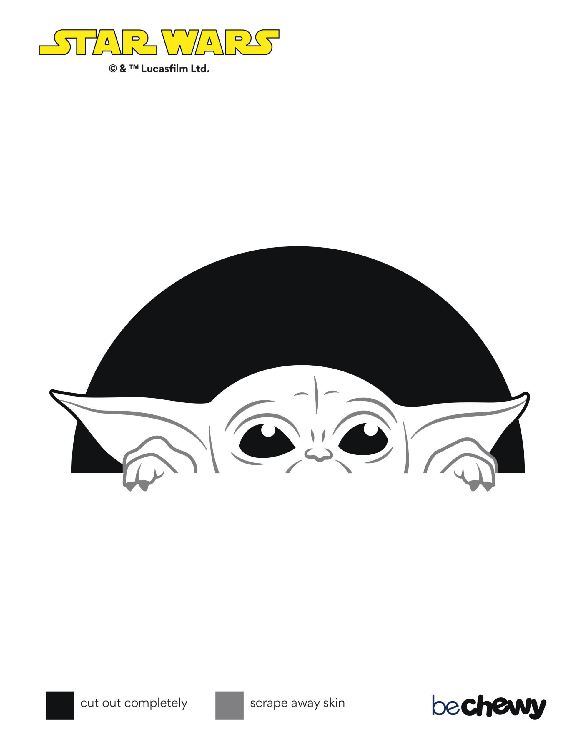 Star Wars: Mandalorian: Grogu/Baby Yoda (Free Pumpkin Stencil in Grogu Pumpkin Stencil Printable