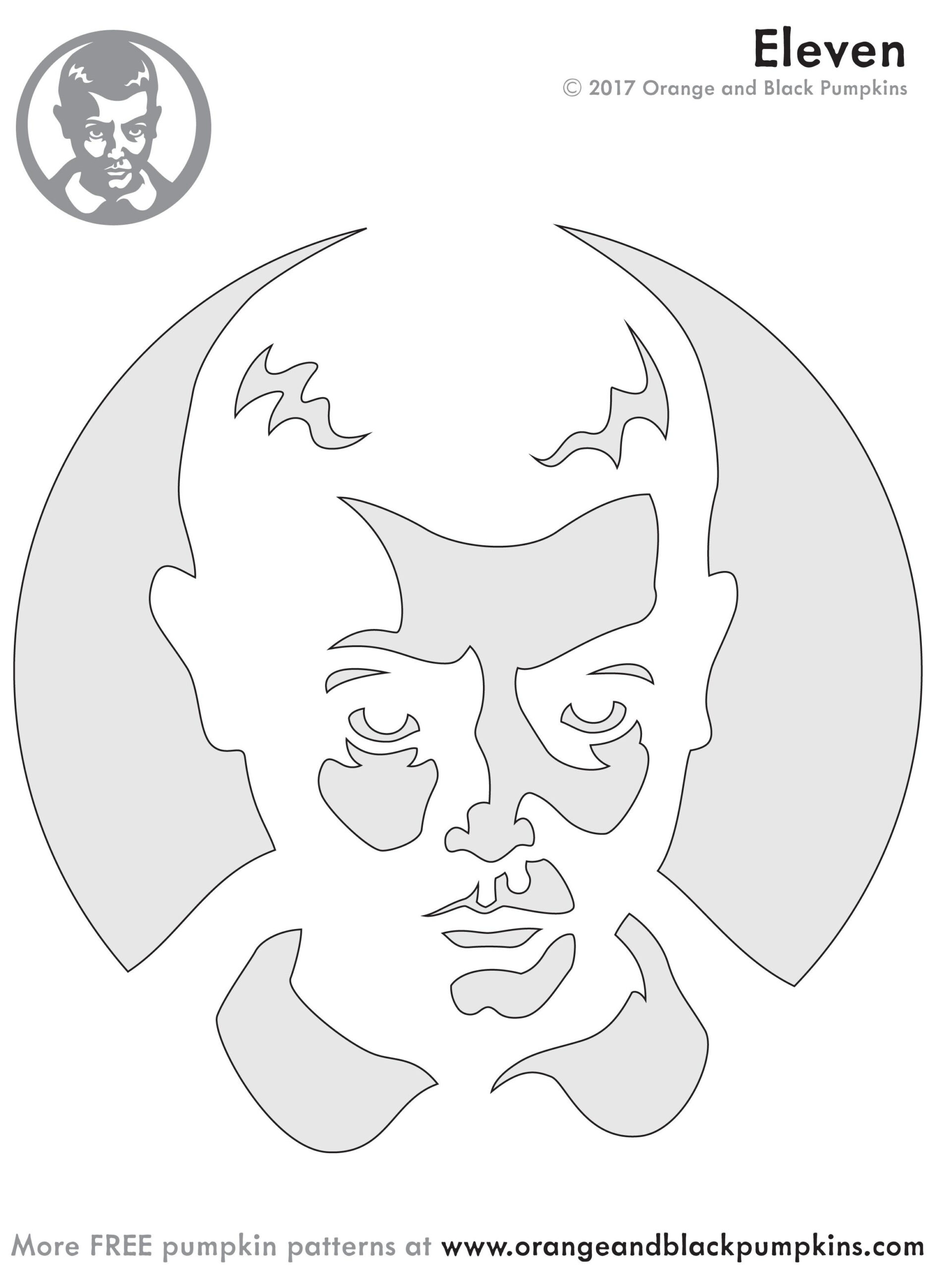 Stranger Things: Eleven (Pumpkin Stencil - Pumpkin Pattern throughout Stranger Things Pumpkin Stencil Printable