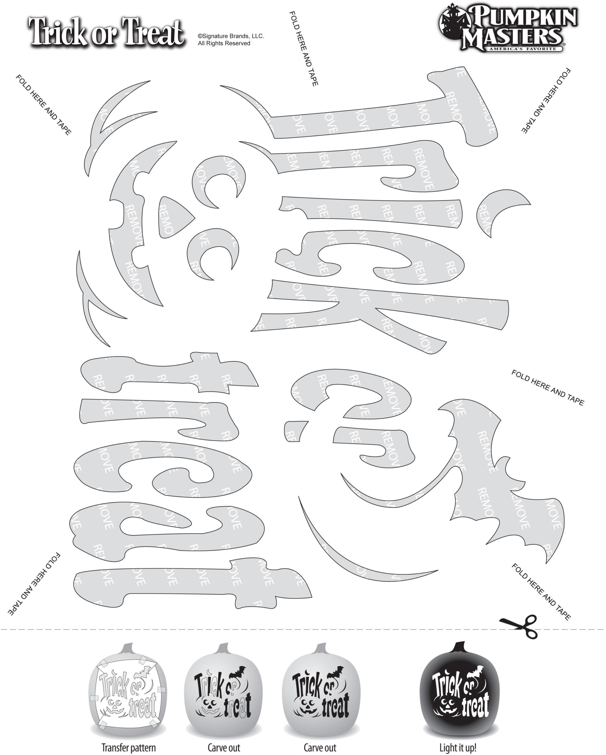 Trick Or Treat (Pumpkin Stencil - Pumpkin Pattern - Pumpkin with Printable Trick Or Treat Pumpkin Stencil