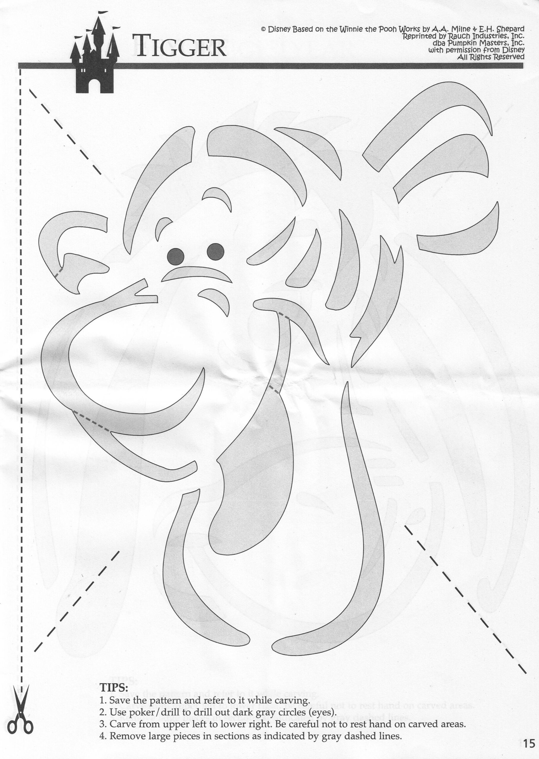 Winnie The Pooh: Tigger (Free Pumpkin Stencil - Pumpkin Pattern with Printable Winnie The Pooh Pumpkin Stencils
