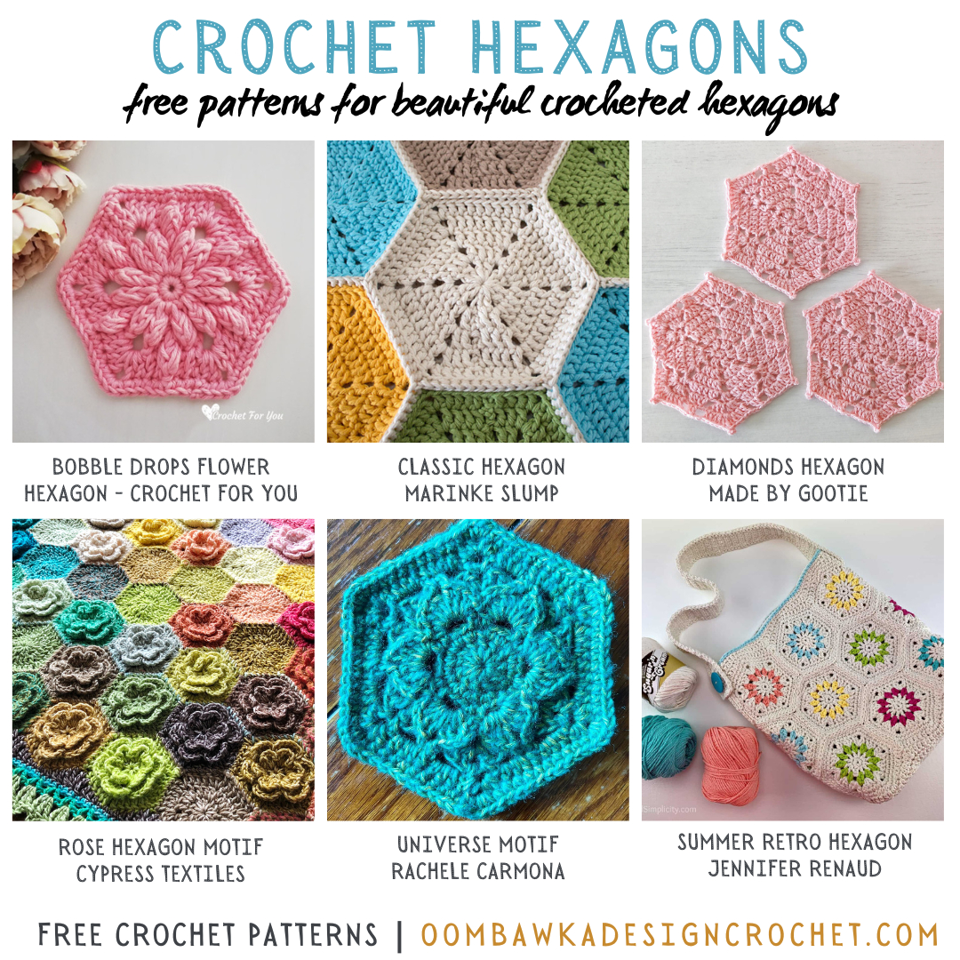 10 Free Crochet Hexagon Patterns with Free Printable Hexagon Crochet Pattern