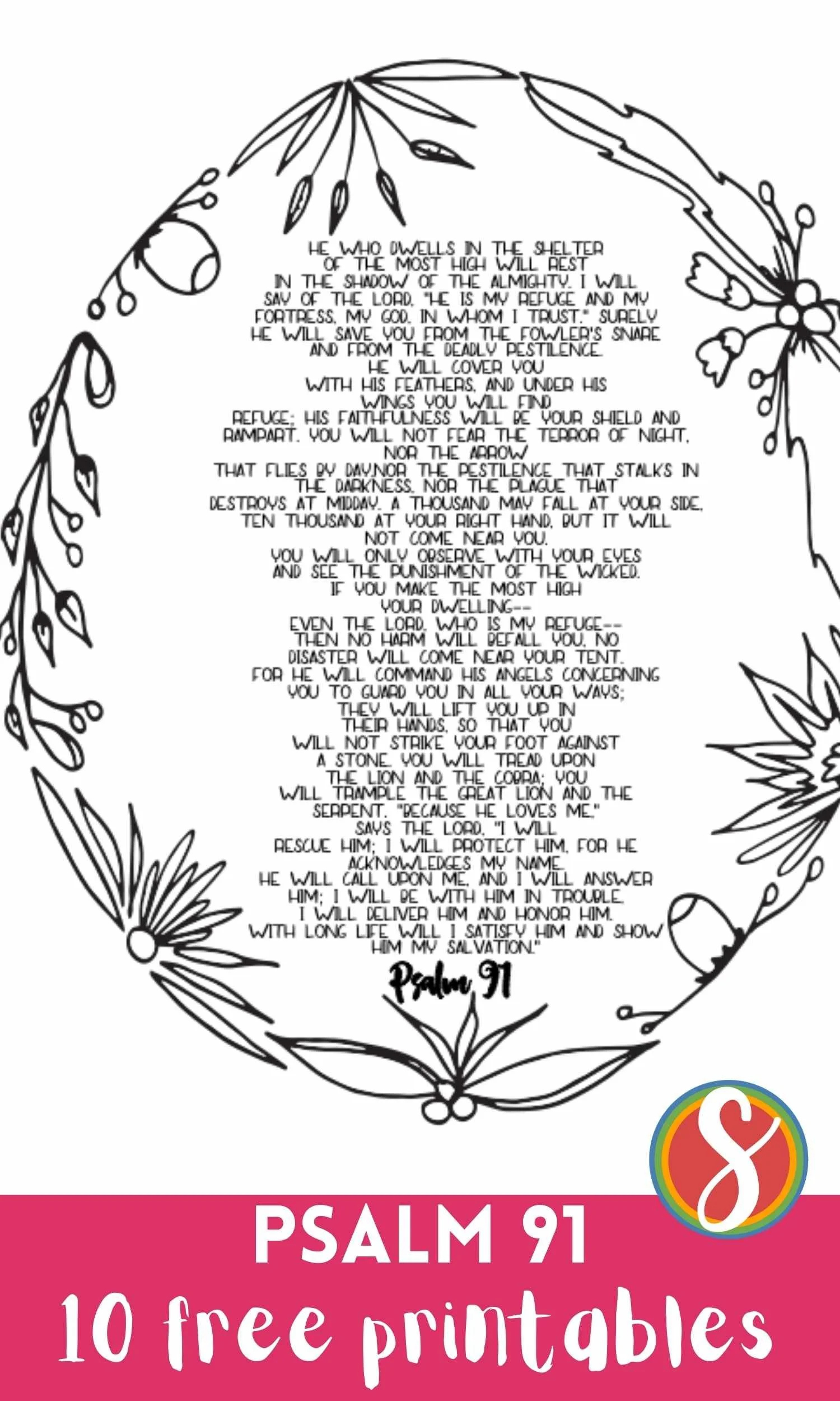 10 Free Psalm 91 Coloring Pages — Stevie Doodles intended for Free Printable Psalm 91