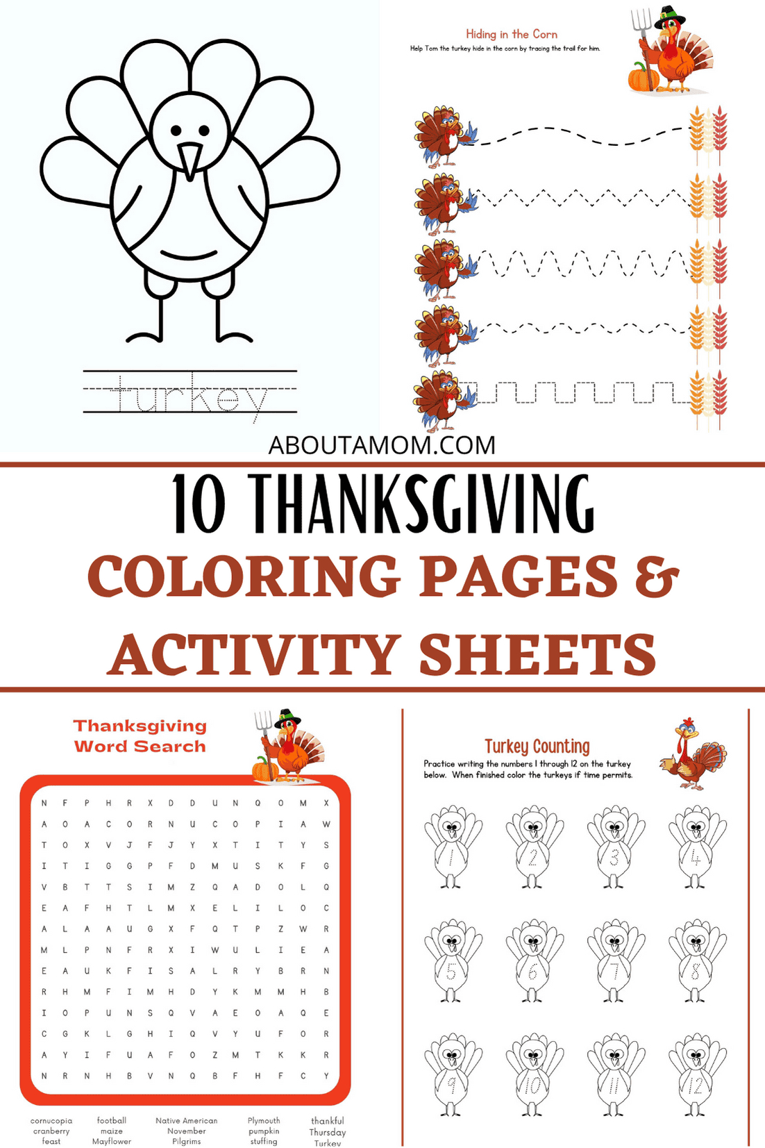 10 Free Thanksgiving Coloring Pages & Activity Sheets - About A Mom inside Fun Printable Thanksgiving Activities