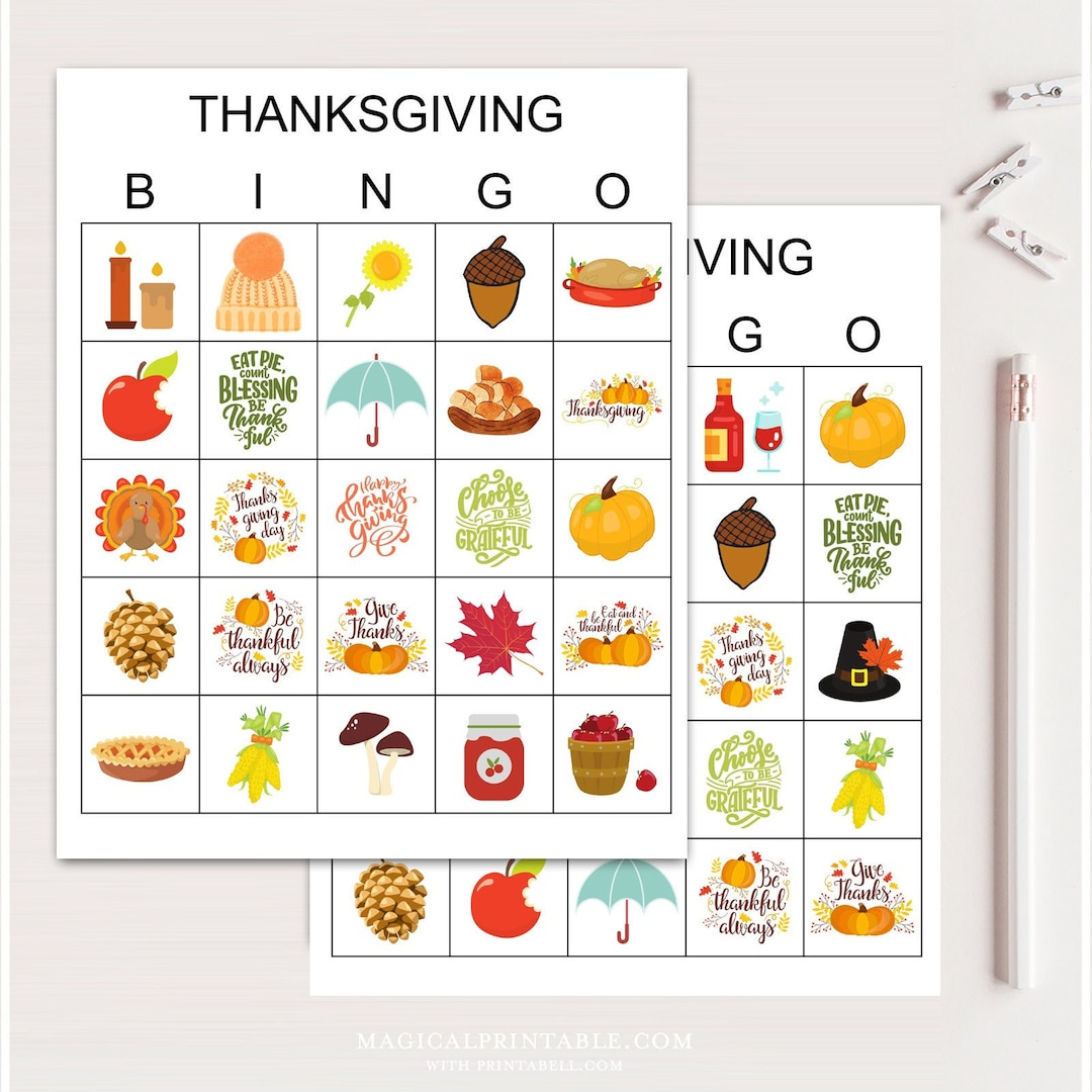 100 Thanksgiving Bingo Cards, Printable Thanksgiving Bingo in Simple Thanksgiving Bingo Game Ministry To Children Printable
