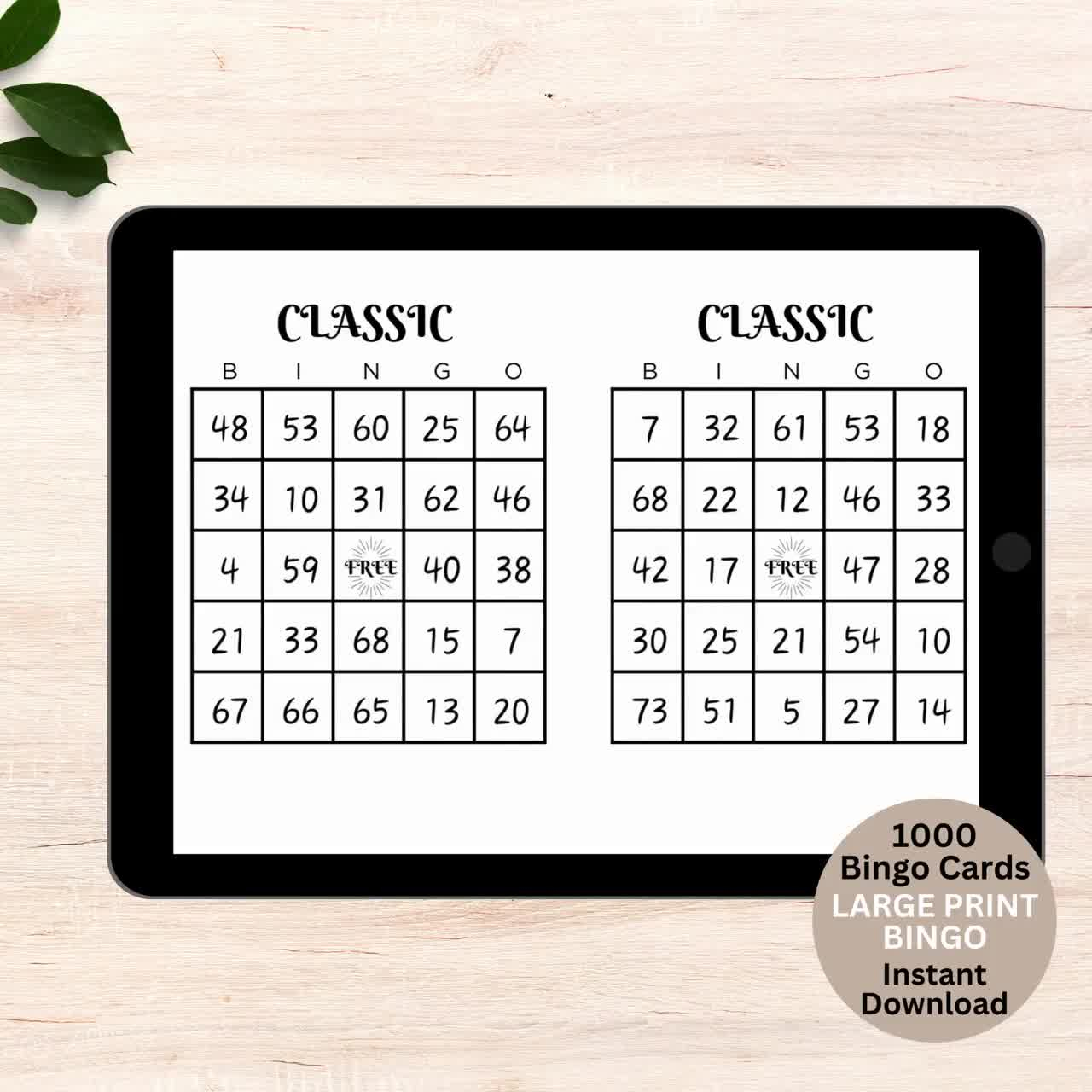 1000 Printable Bingo Cards: Large Print, Senior &amp;amp; Adult Games (Pdf) within Large Bingo Cards For Seniors