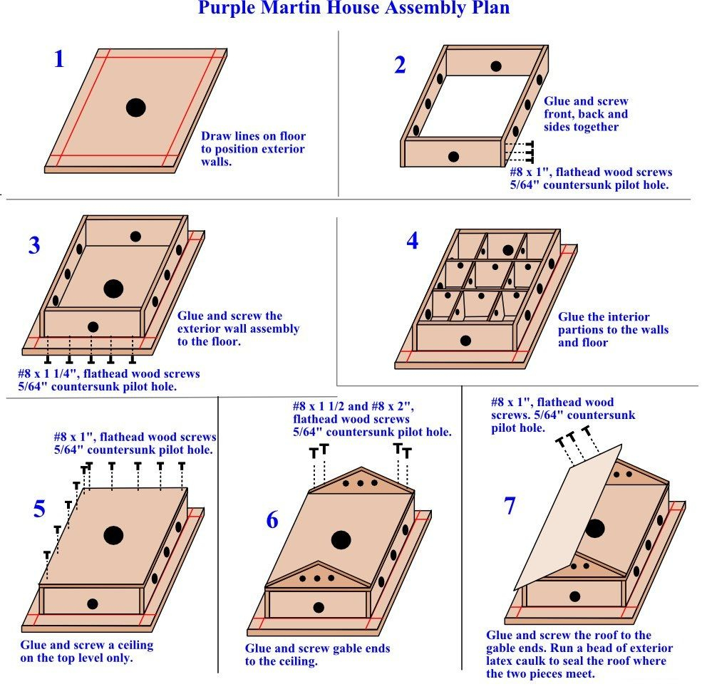 11 Purple Martin House Ideas | Purple Martin House, Martin House with Free Printable Purple Martin Bird House Plans