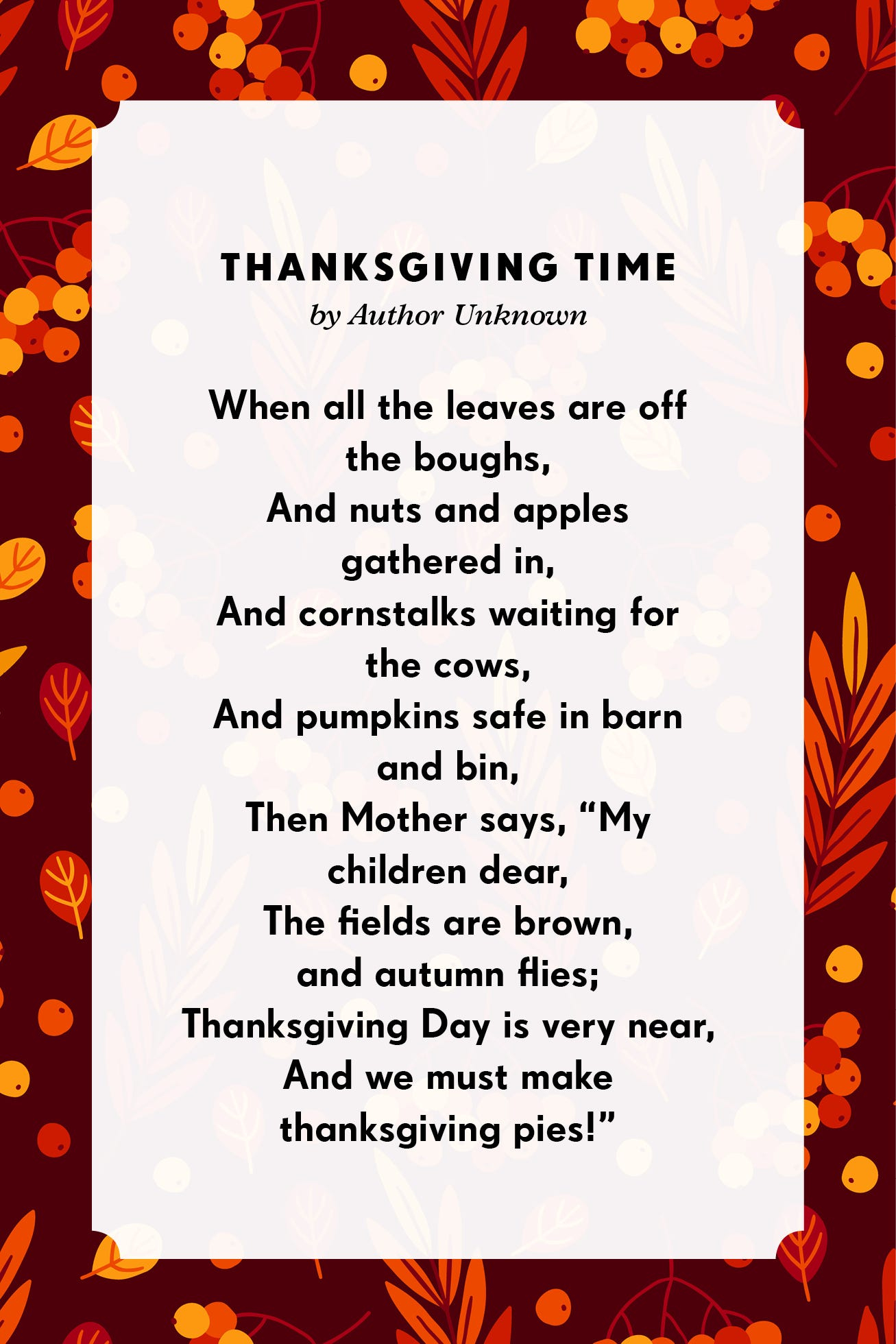 11 Thanksgiving Poems For Family with Poems For Harvest Thanksgiving Service