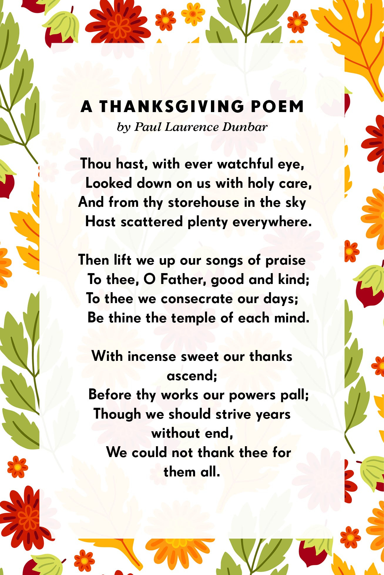 11 Thanksgiving Poems For Family with Poems Of Thanksgiving