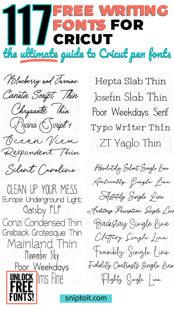 117 Free Writing Fonts For Cricut | Pen &amp;amp; Engraving Fonts for Free Printable Cricut Font Cheat Sheet