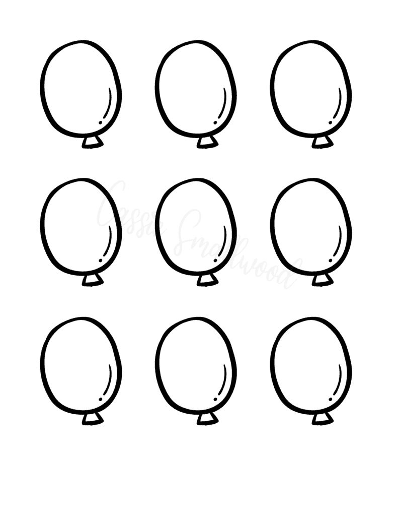 13 Cute Balloon Templates (Free Printable) - Cassie Smallwood inside Free Printable Balloons Template