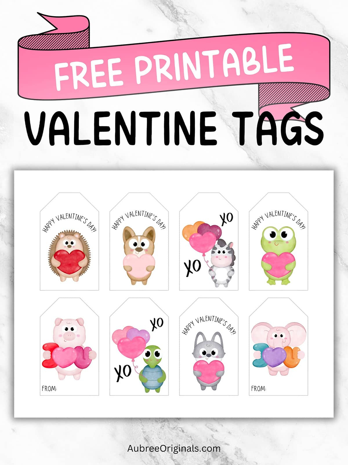 14+ Free Printable Valentine&amp;#039;S Day Tags - Aubree Originals pertaining to Free Printable Valentine&amp;#039;S Tags