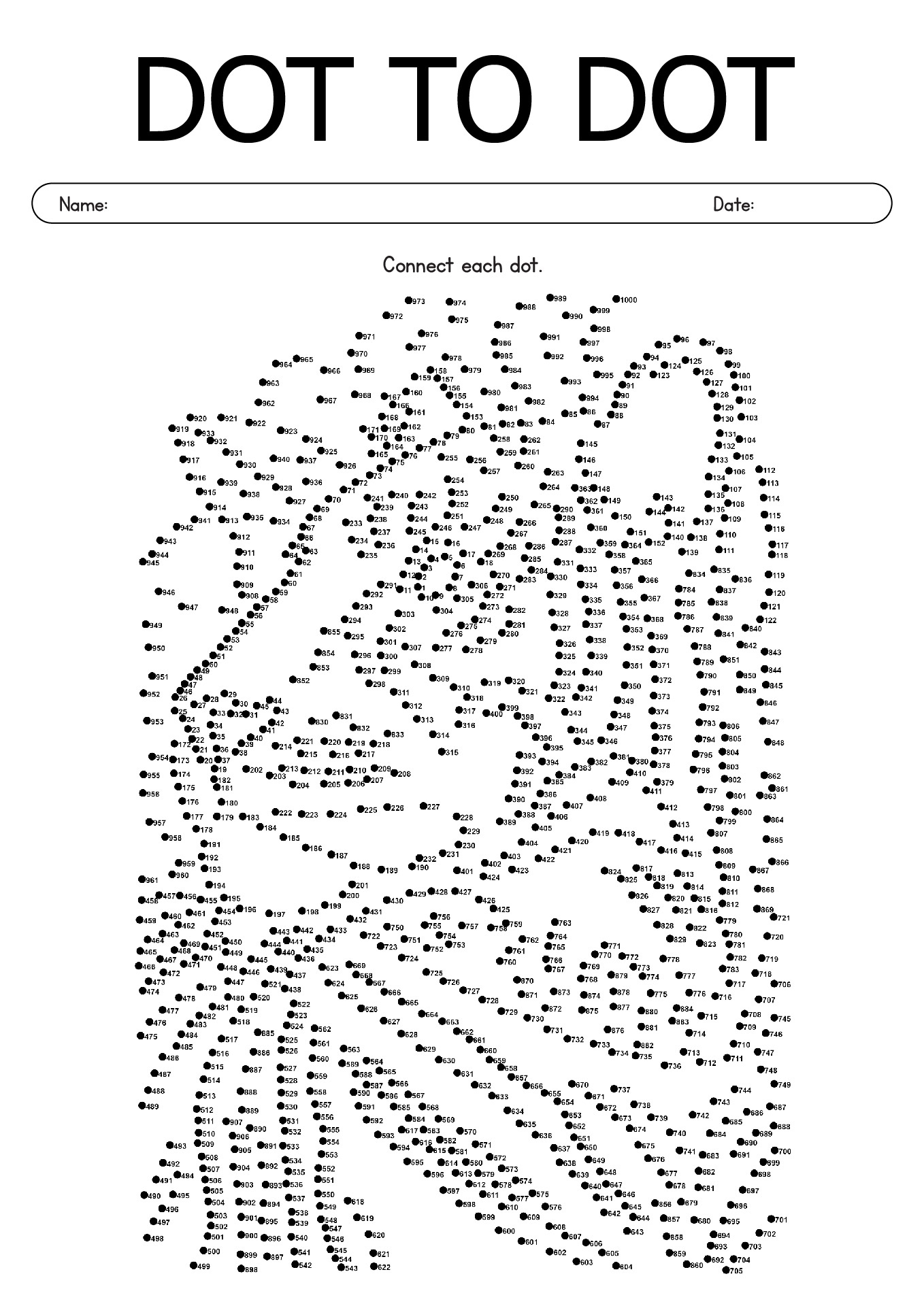 15 Advanced Connect The Dots Worksheets - Free Pdf At Worksheeto with Extreme Free Dot To Dot Printables 1 1000