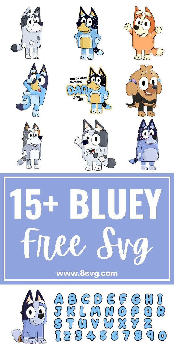 15+ Bluey Svg Free, Bluey Family Svg, Bluey Birthday Svg, Bluey with regard to Printable Bluey Svg Free