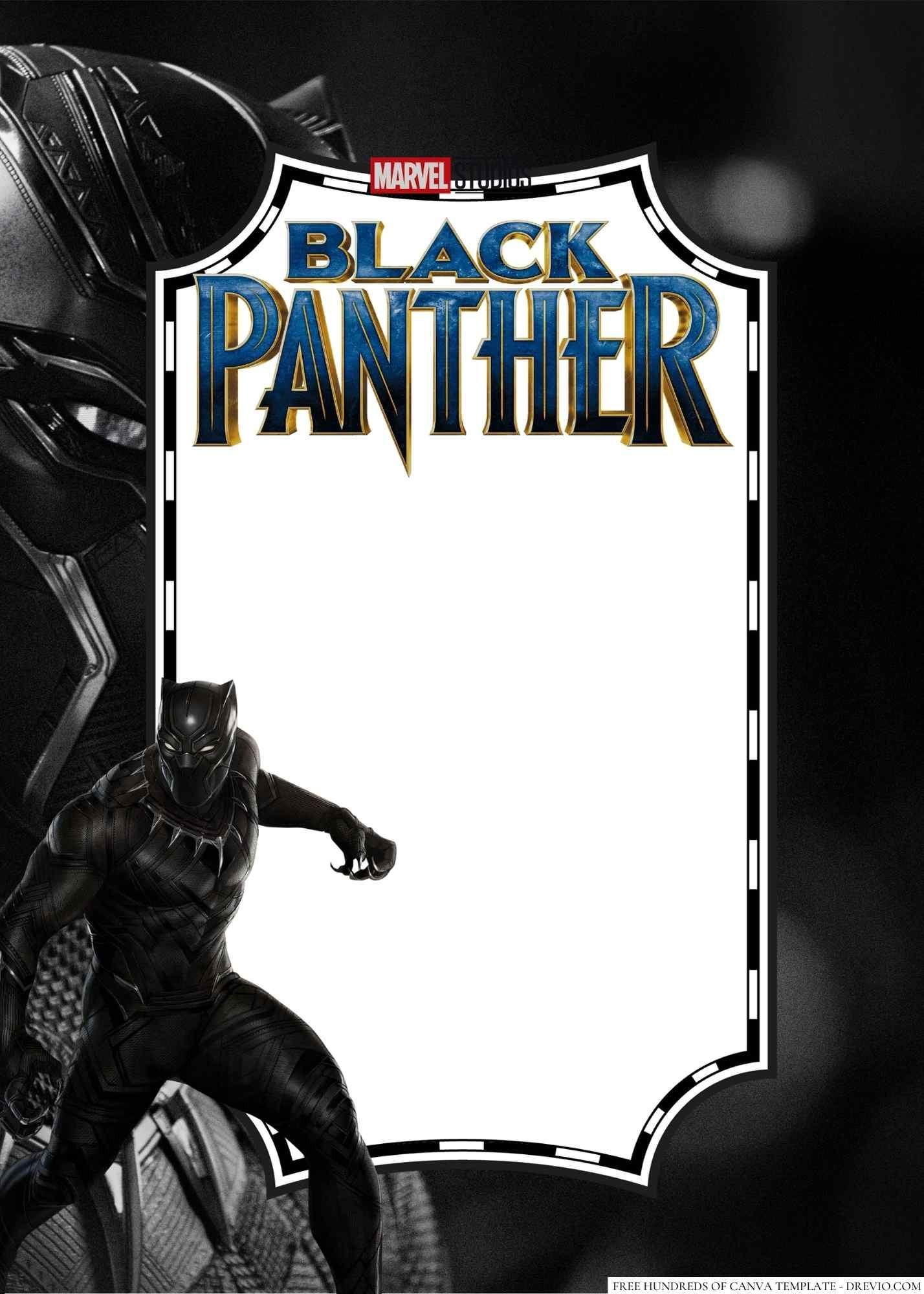 16+ Black Panther Canva Birthday Invitation Templates with regard to Free Printable Black Panther Invitations