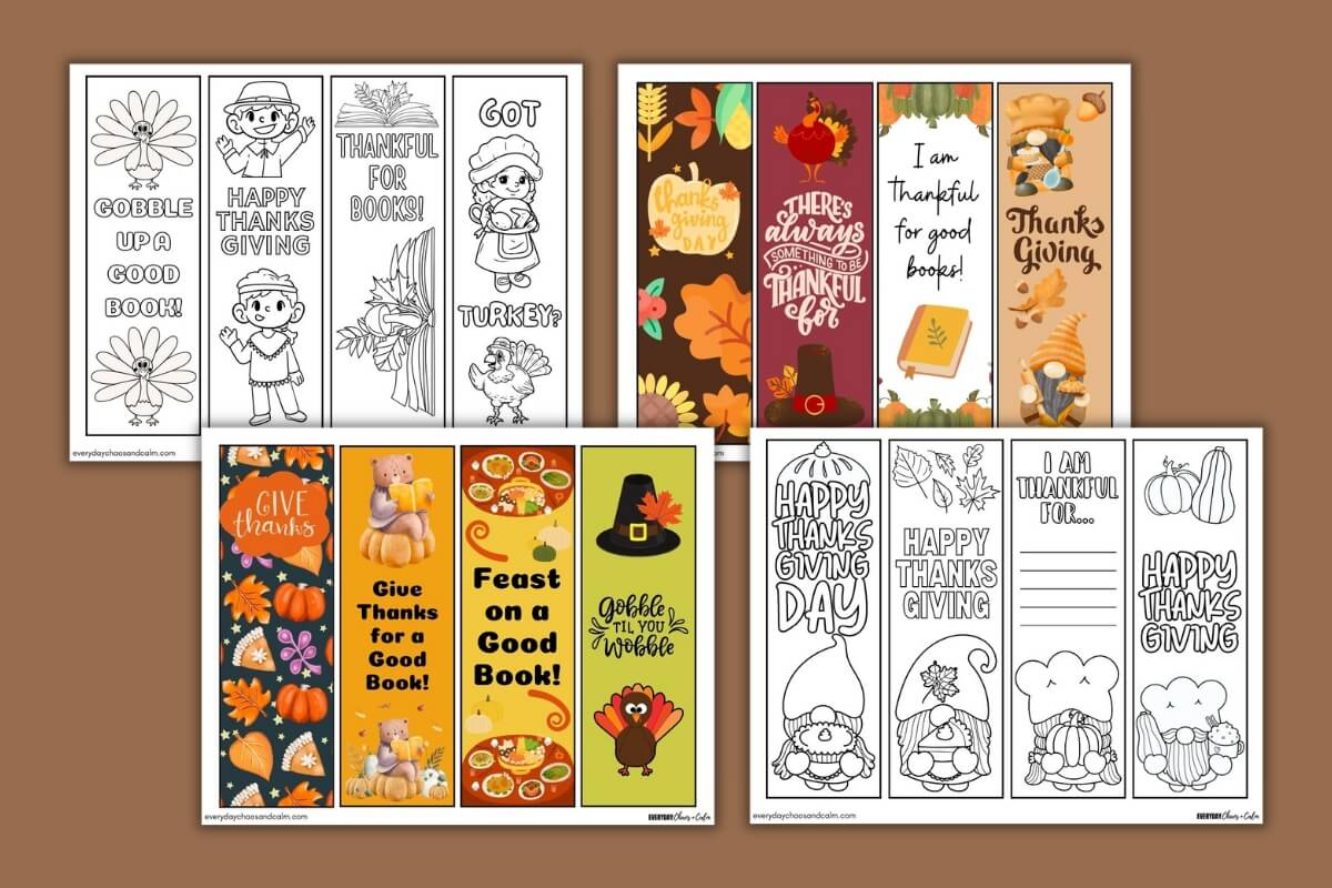 16 Free Printable Thanksgiving Bookmarks (Pdf Download) for Thanksgiving Bookmarks Printable Free