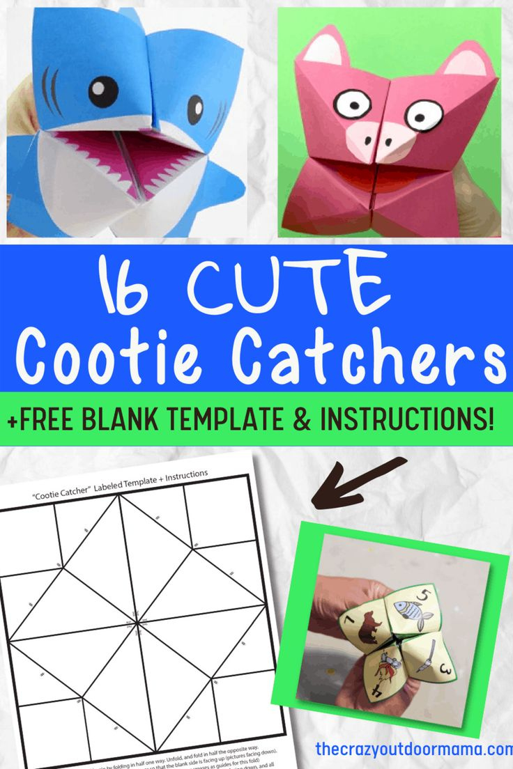 16 Printable Cootie Catchers For Kids! [+Free Blank Template with Free Printable Animal Cootie Catcher Template