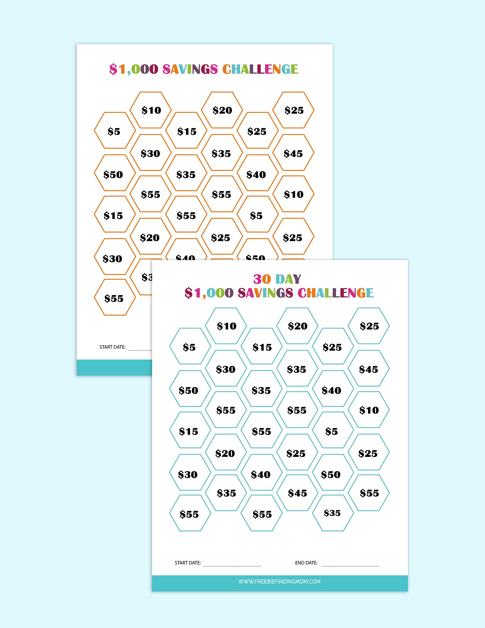 2 Printable Money Saving Challenges - Freebie Finding Mom inside Savings Challenge Printable Free Download