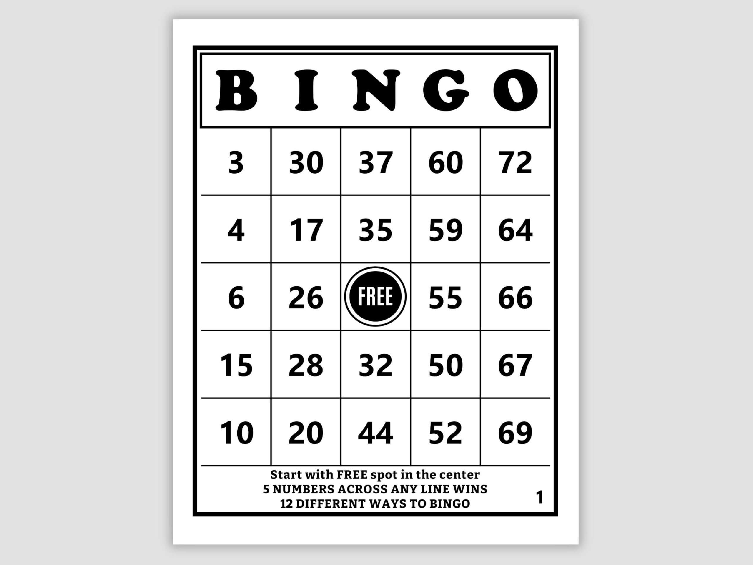 200 Bingo Cards Pdf Download, 1, 2, And 4 Per Page, Large Print inside Large Bingo Cards For Seniors
