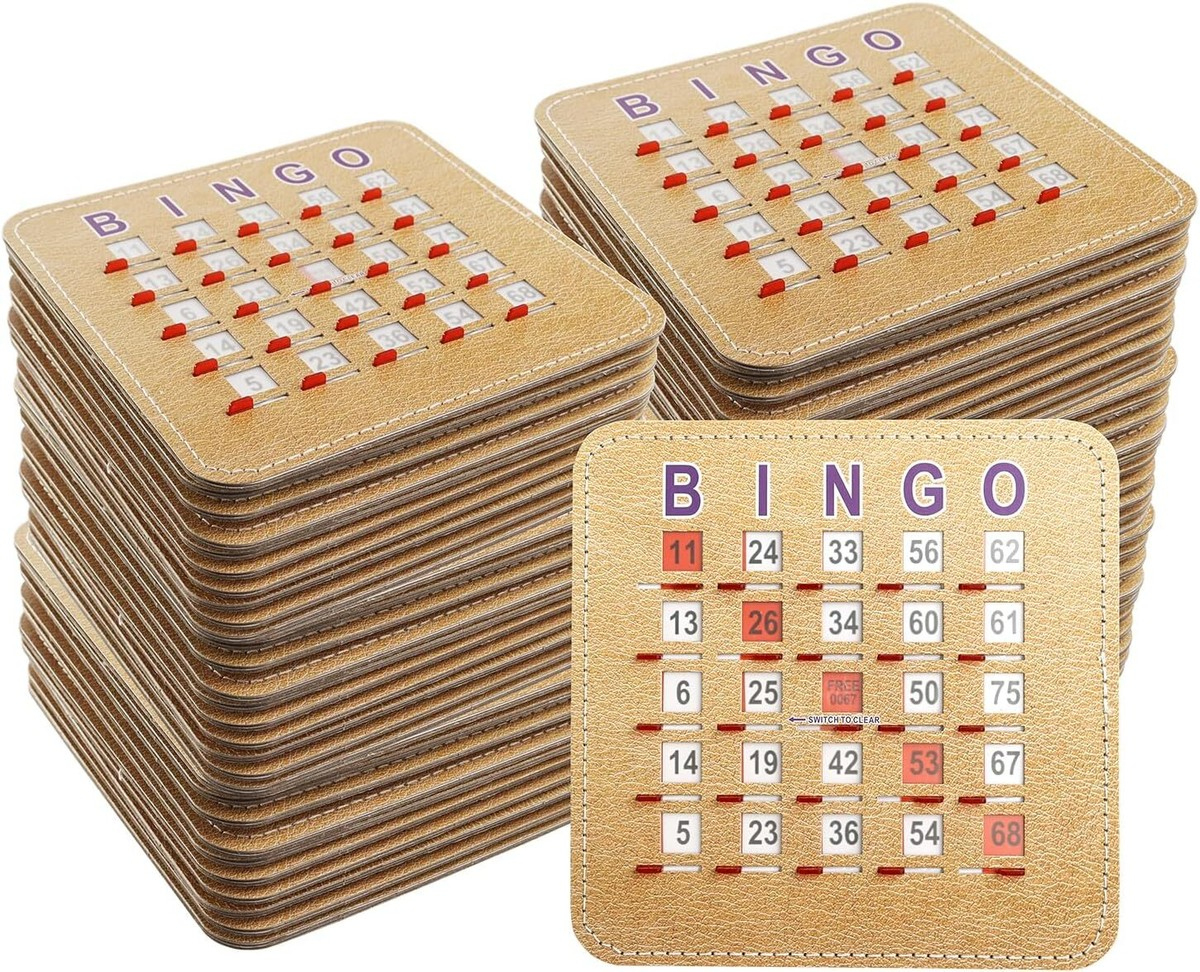 200-Pack Stitched Reusable Shutter Slide Bingo Cards With Shutter for Slide Cards For Bingo