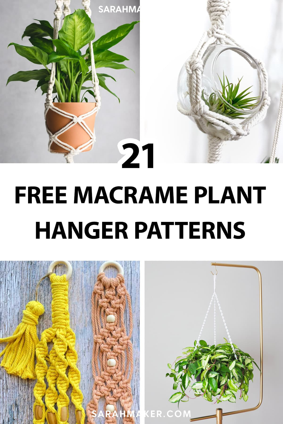 21 Free Macrame Plant Hanger Patterns - Sarah Maker in Printable Free Macrame Plant Hanger Pattern
