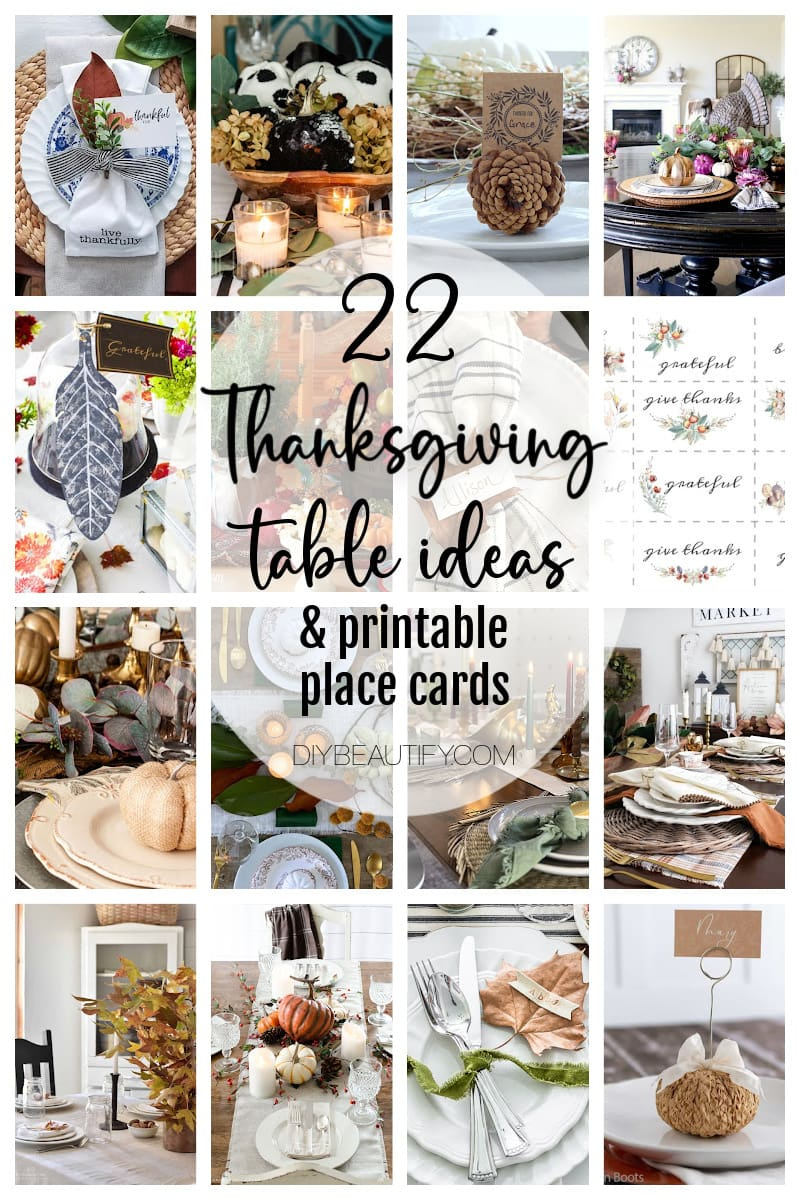 22 Thanksgiving Table Ideas And Printable Place Cards - Diy in Printable Thanksgiving Table Decorations