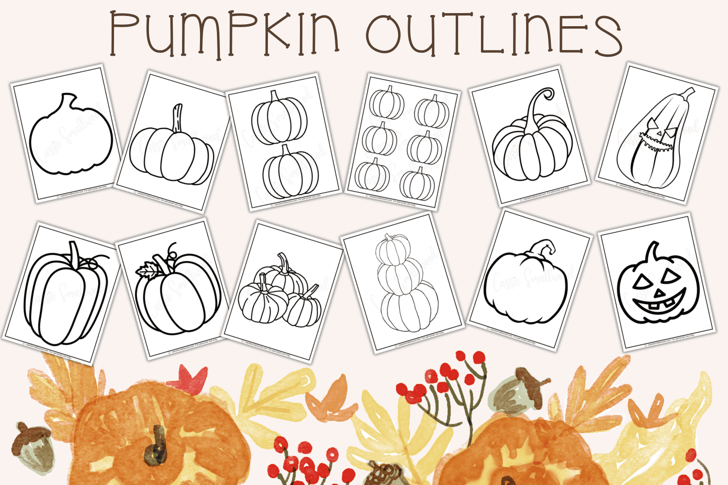 23 Awesome Pumpkin Outlines - Cassie Smallwood with Free Printable Thanksgiving Stencils